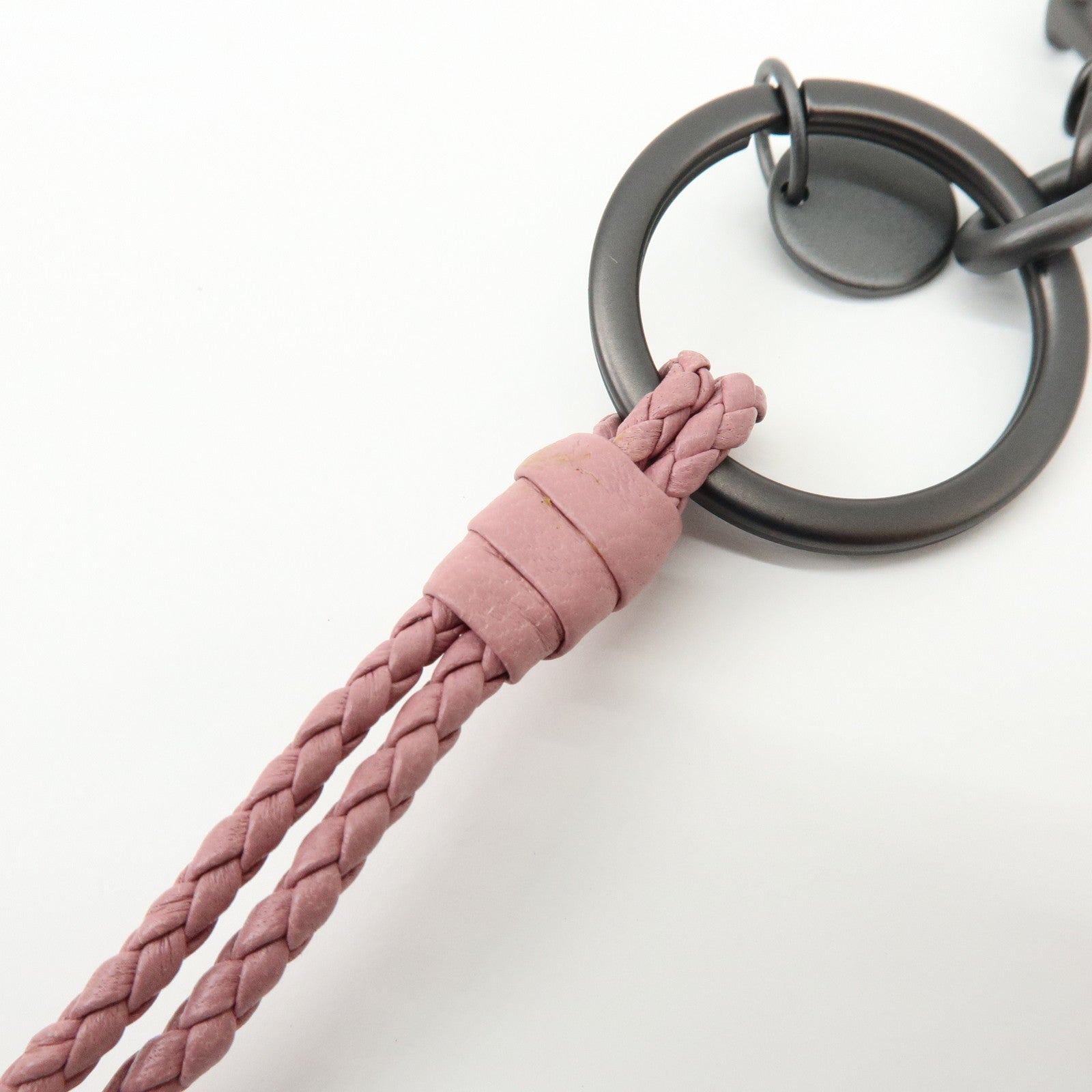 BOTTEGA VENETA Intrecciato Leather Bag Charm Whistle Motif Pink