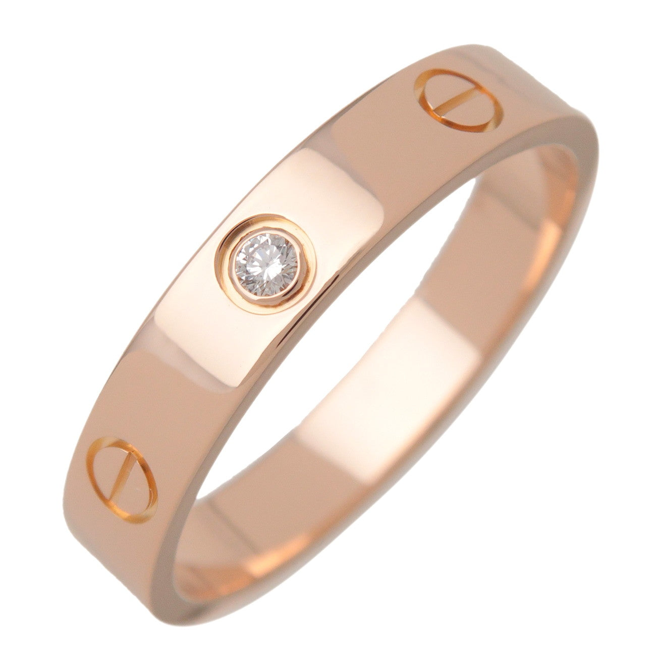 Cartier Mini Love 1P Diamond Ring K18 750PG #60 US9.25 EU60 HK20.5