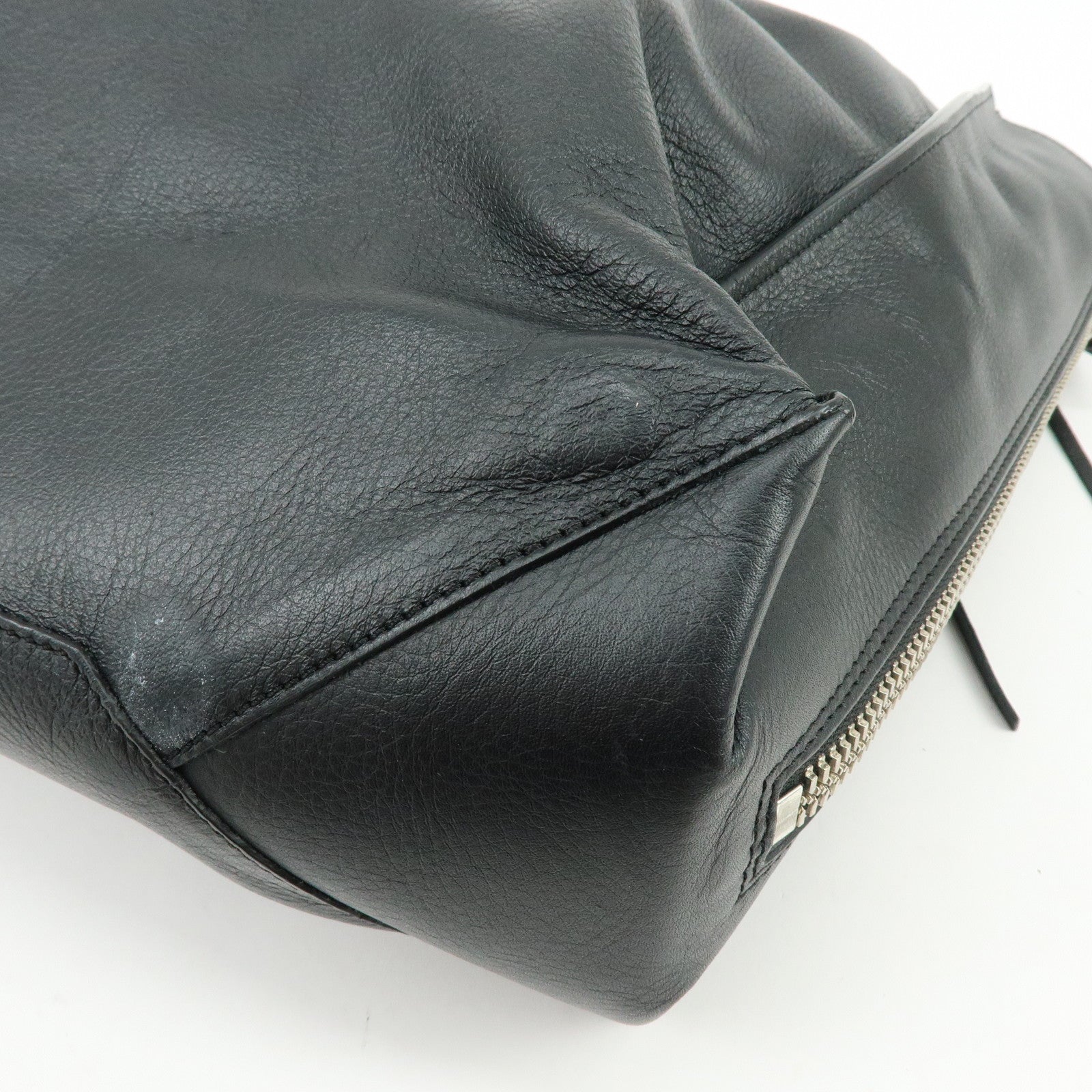 BALENCIAGA The Papier Leather Tote Shoulder Bag Black 236701