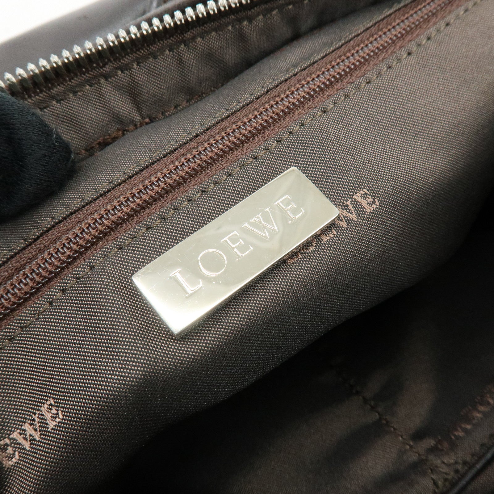 LOEWE Anagram Nappa Leather Hand Bag Shoulder Bag Dark Brown