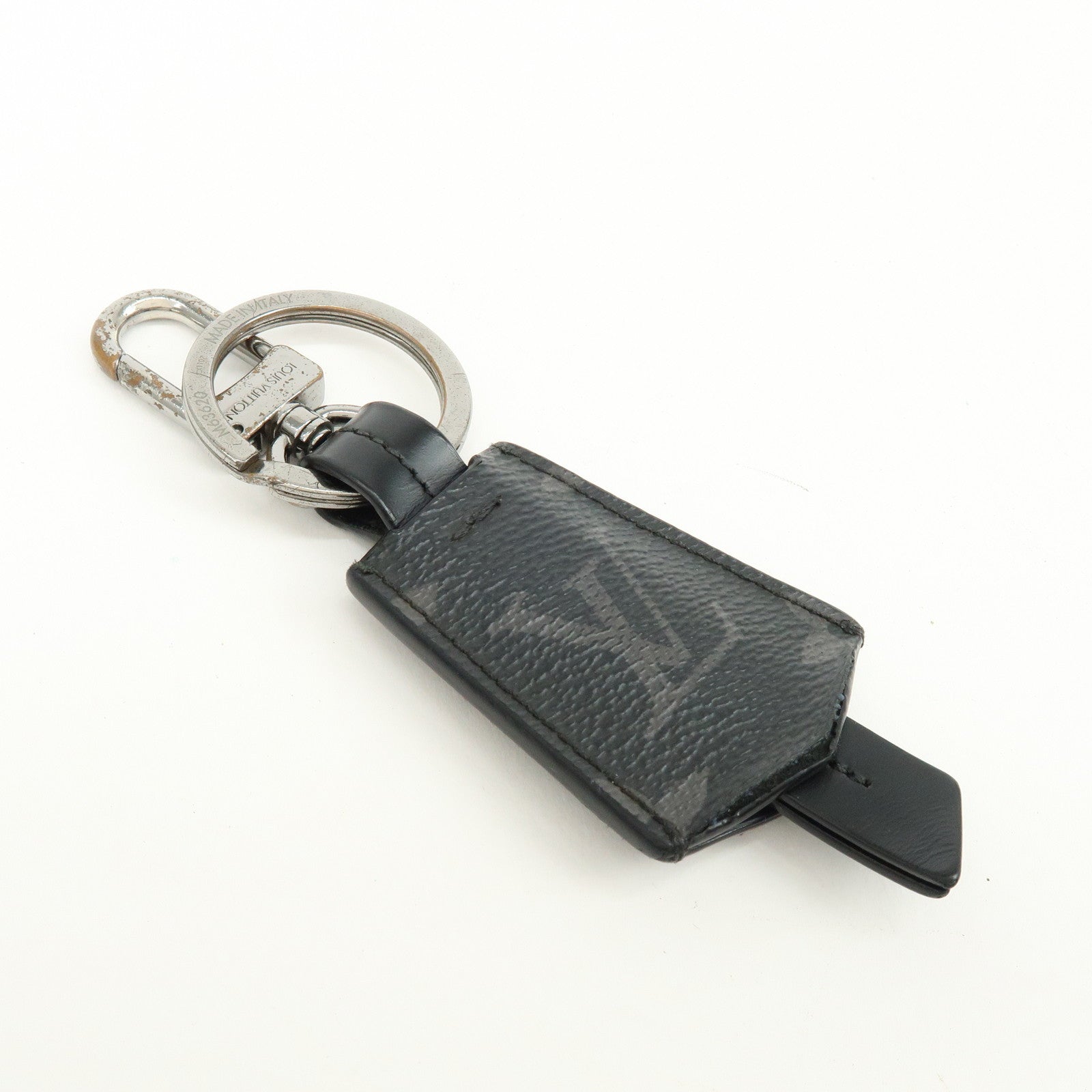 Louis Vuitton Monogram Eclips Porte Cles Cloche Key Charm Black M63620