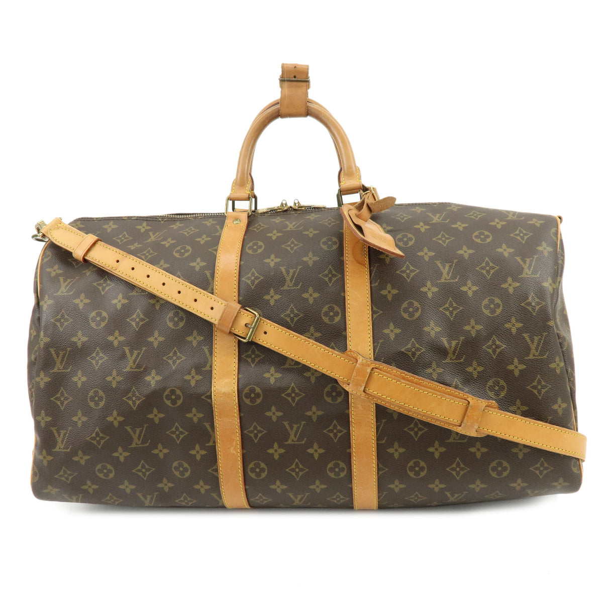 Louis Vuitton Monogram Keep All Bandouliere 55 Boston Bag Brown M41414