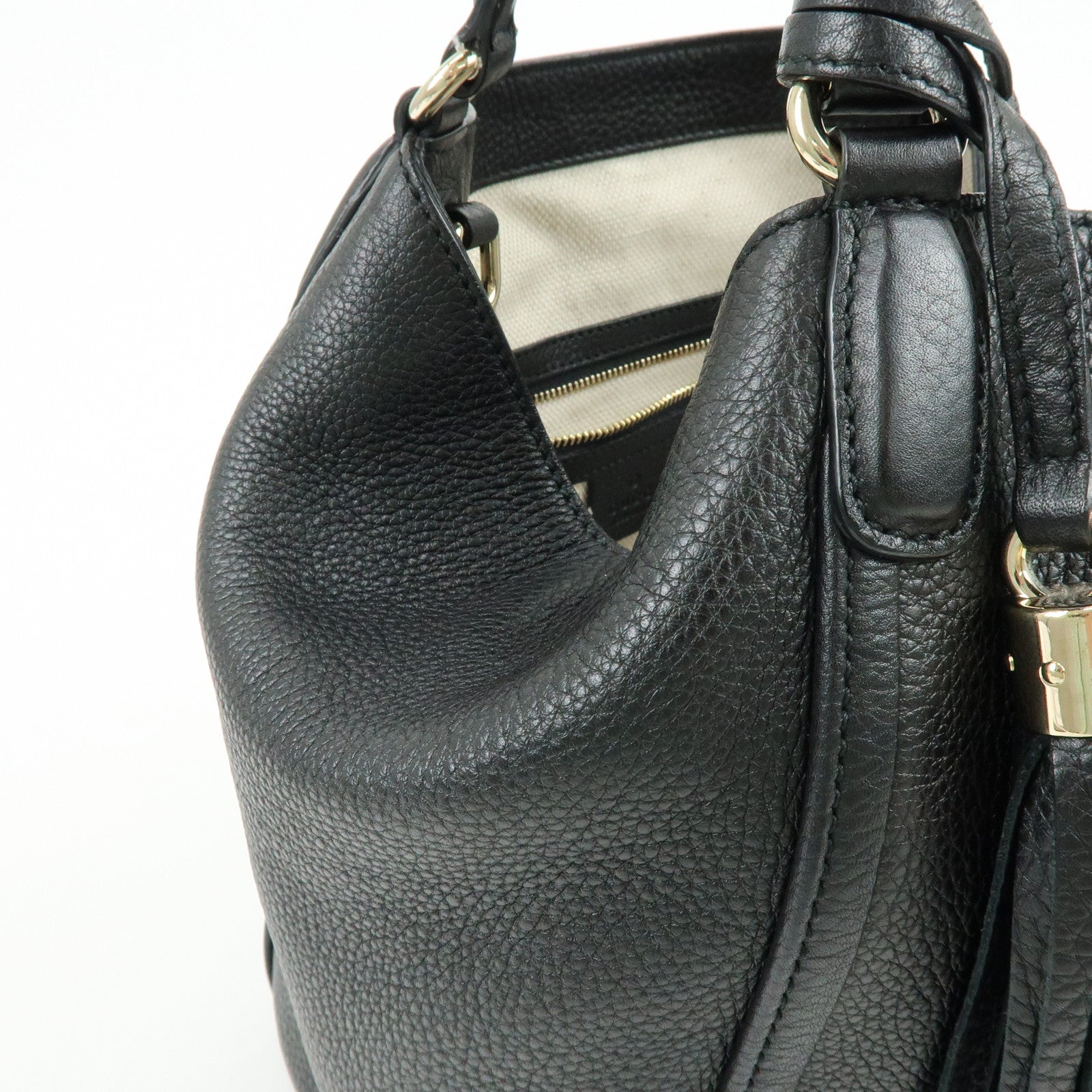 GUCCI SOHO Interlocking G 2Way Bag Hand Shoulder Bag Black 336751