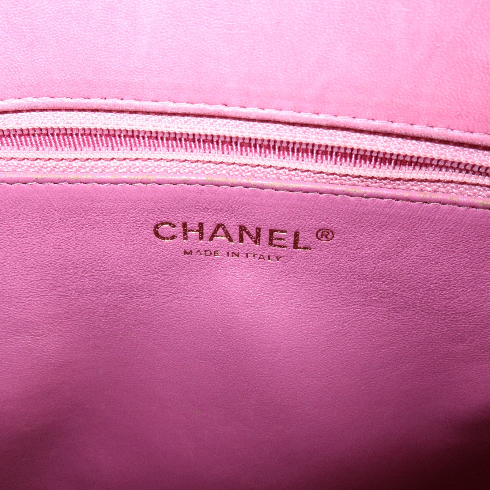 CHANEL Chocolate Bar COCO Mark Patent Leather Hand Bag Tote Bag Orange