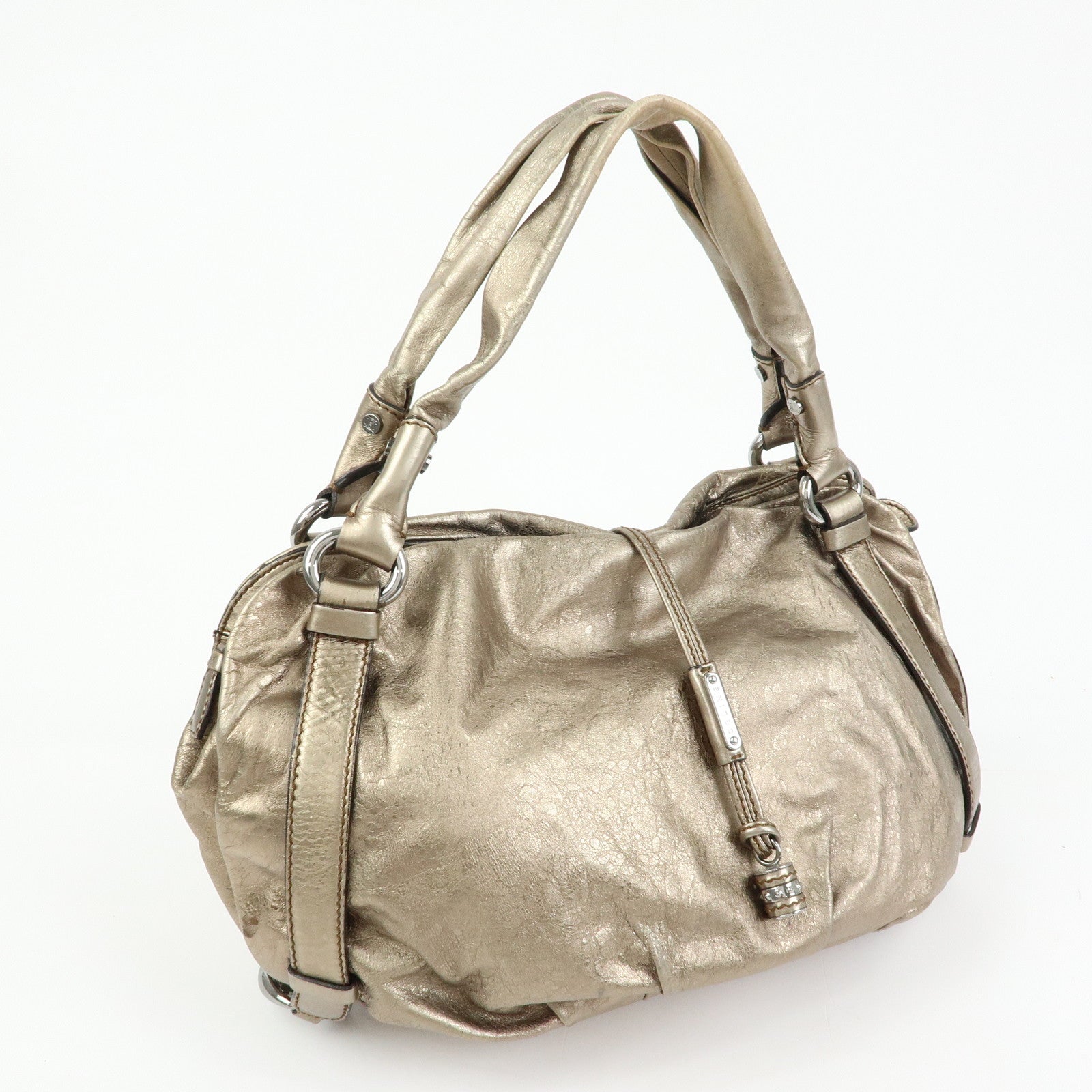 Celine Bittersweet Leather Shoulder Bag Hand Bag Hobo Bag Gold