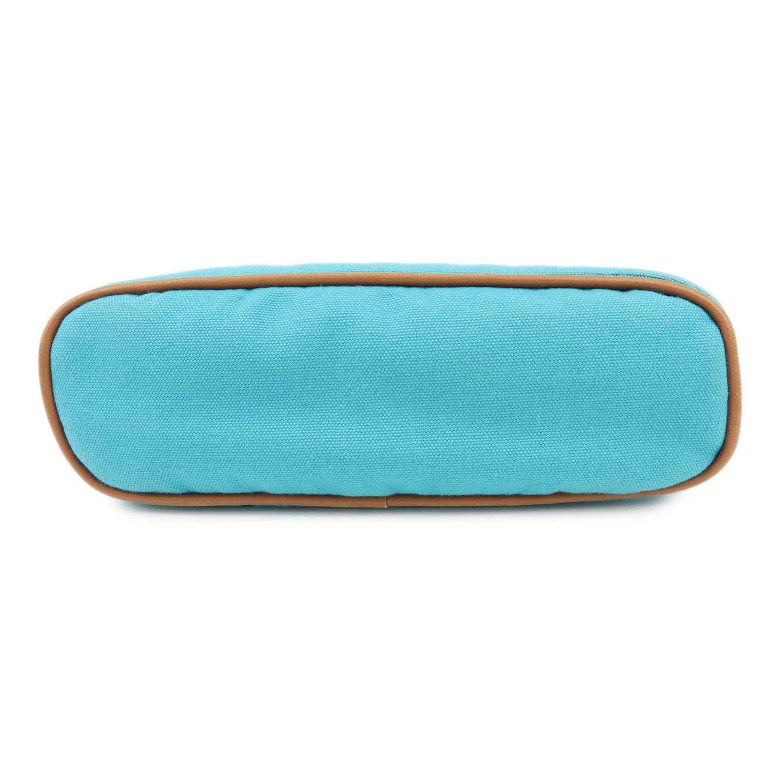 HERMES Bolide Pouch 20 Cotton 100% Leather Cosmetic Pouch Blue