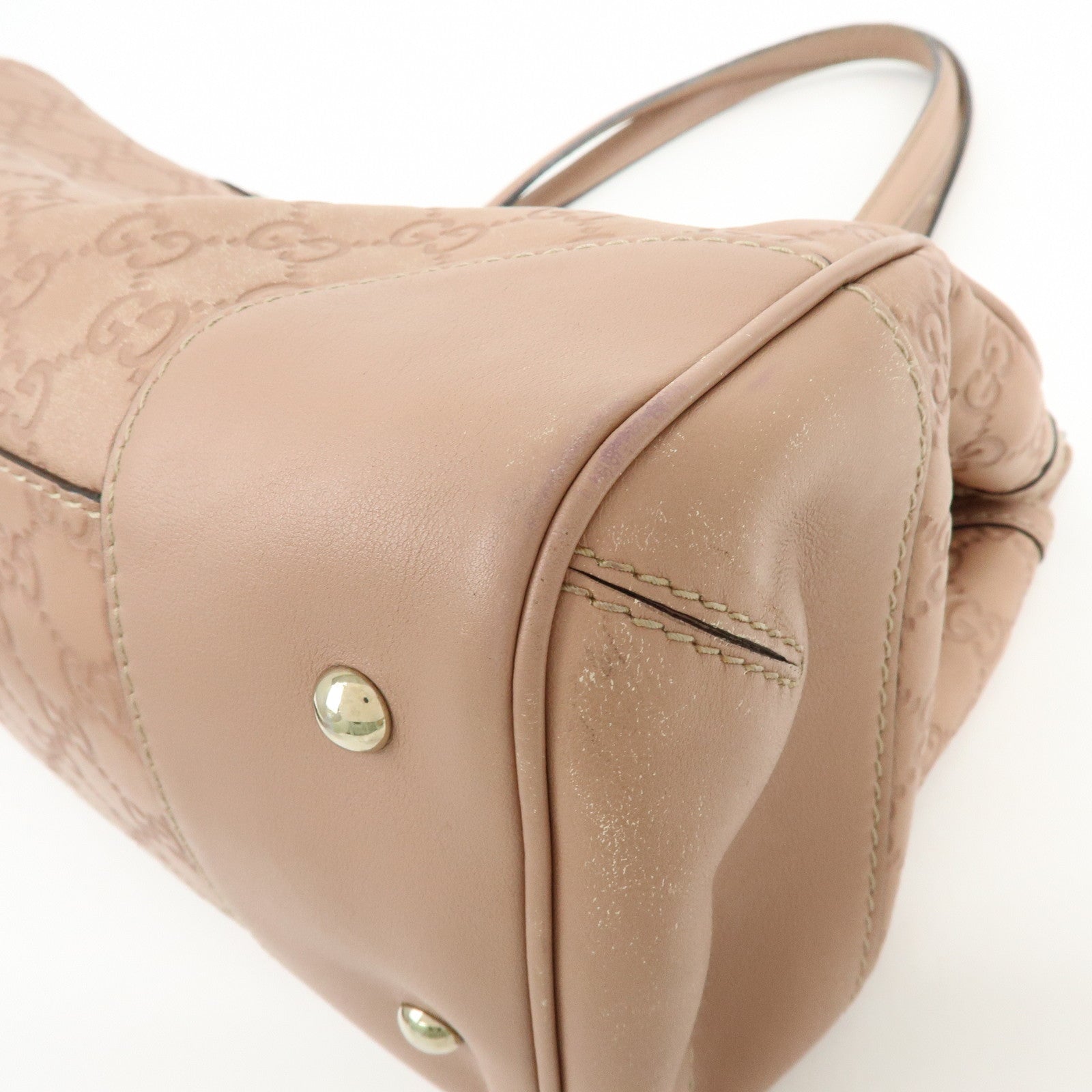 GUCCI Guccissima Leather Mayfair Tote Shoulder Bag Pink