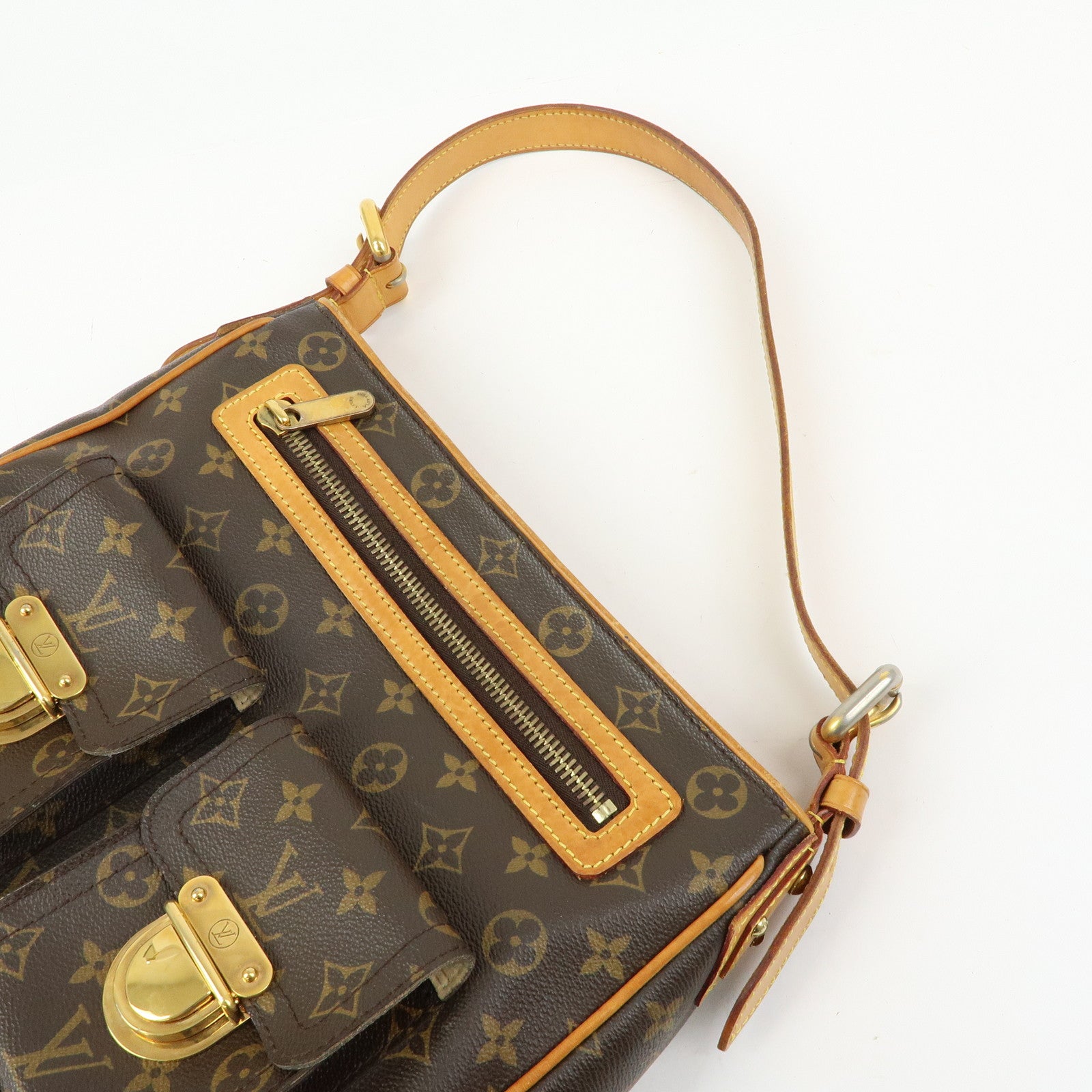 Louis Vuitton Monogram Hudson GM Canvas Shoulder Bag Brown M40045