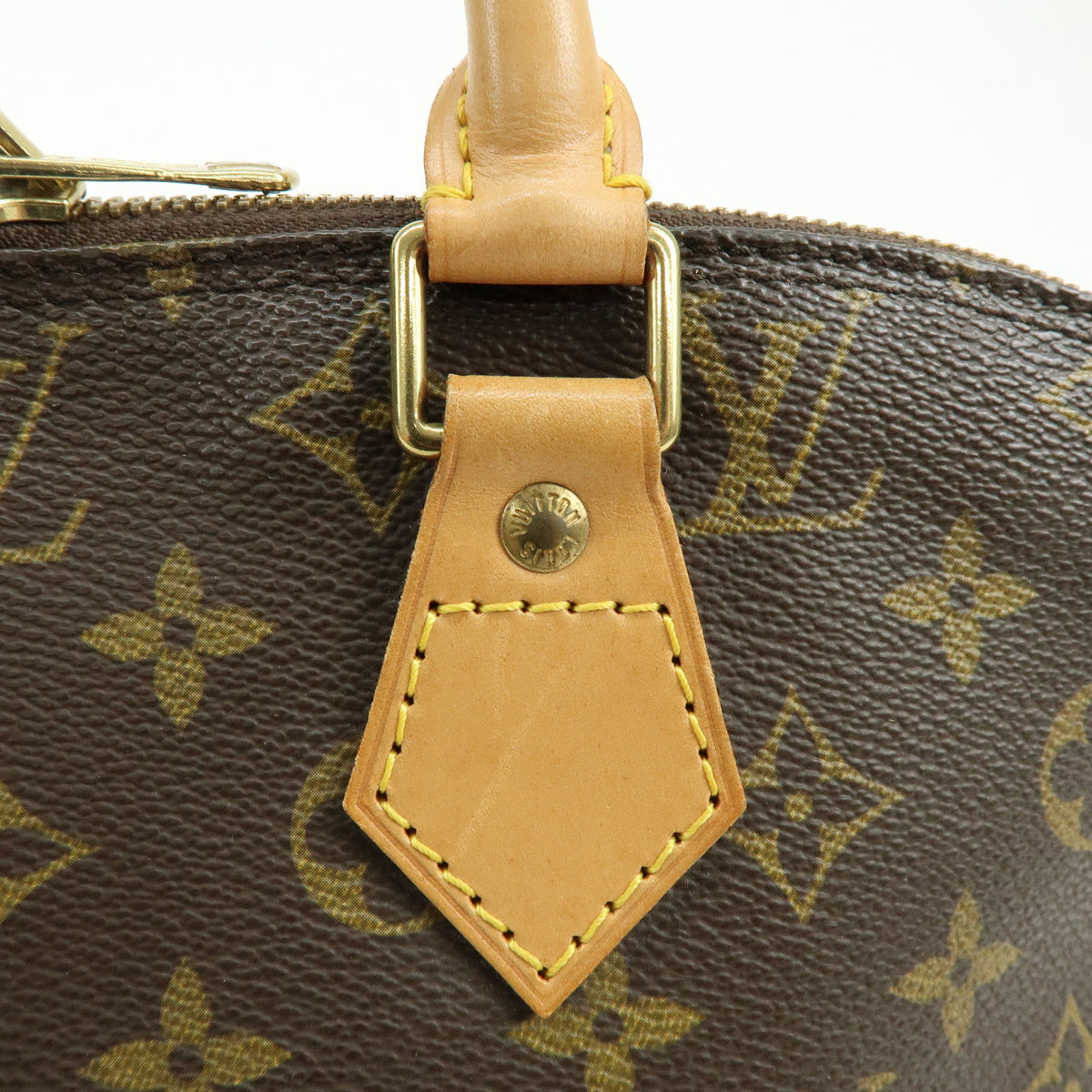 Louis Vuitton Monogram Alma Canvas Leather Hand Bag Brown M51130