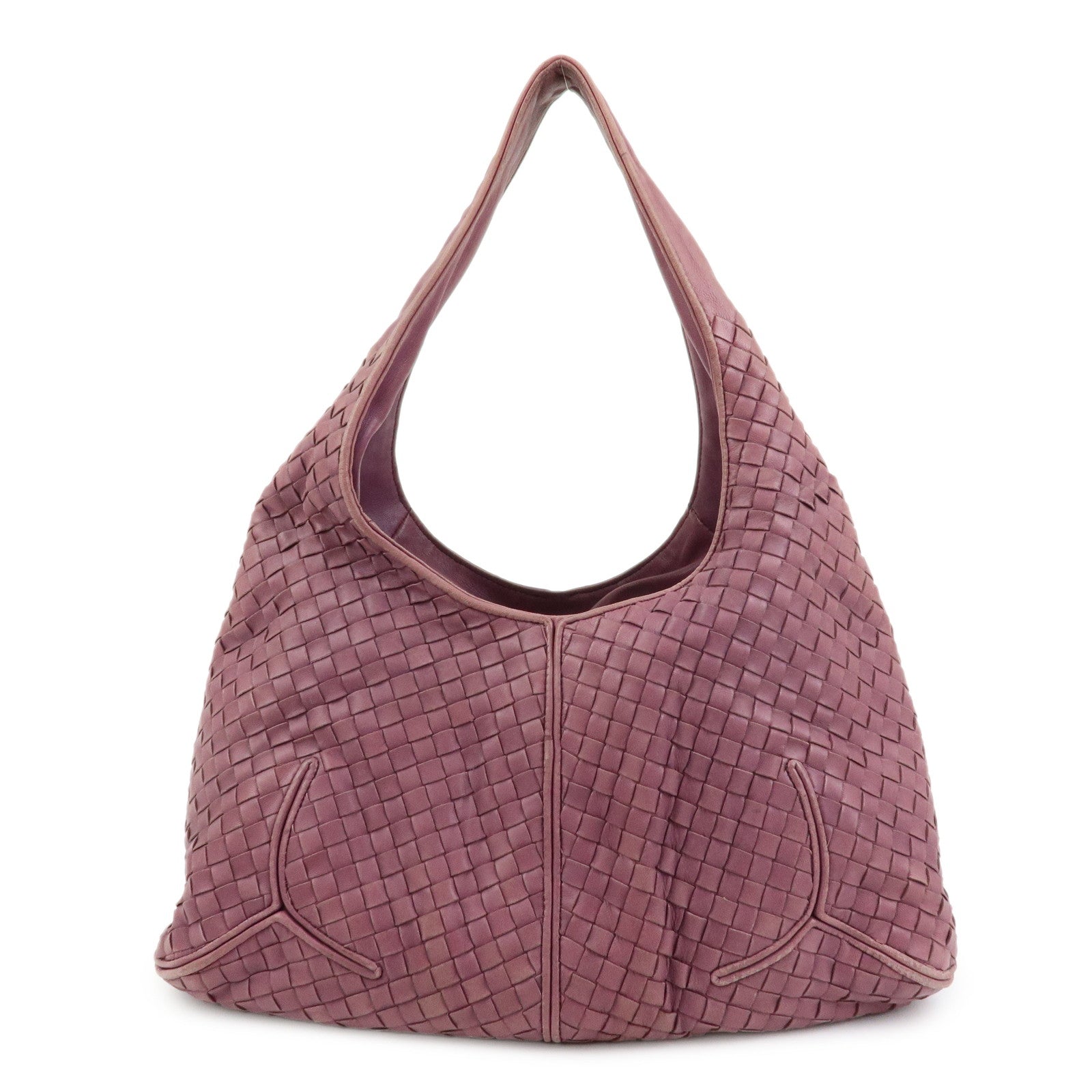 BOTTEGA VENETA Intrecciato Leathe Shoulder Bag Hand Bag Purple 145552