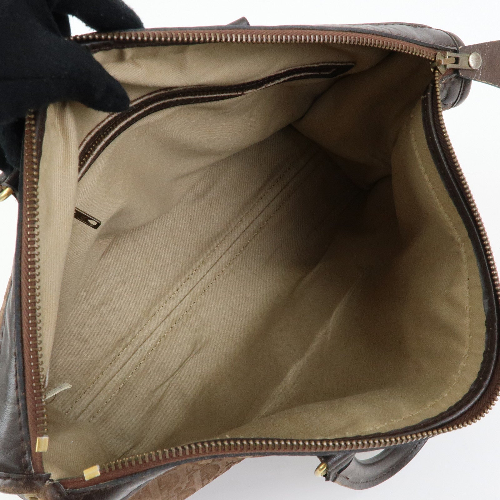 Christian Dior Trotter Suede Leather Boston Bag Hand Bag Brown