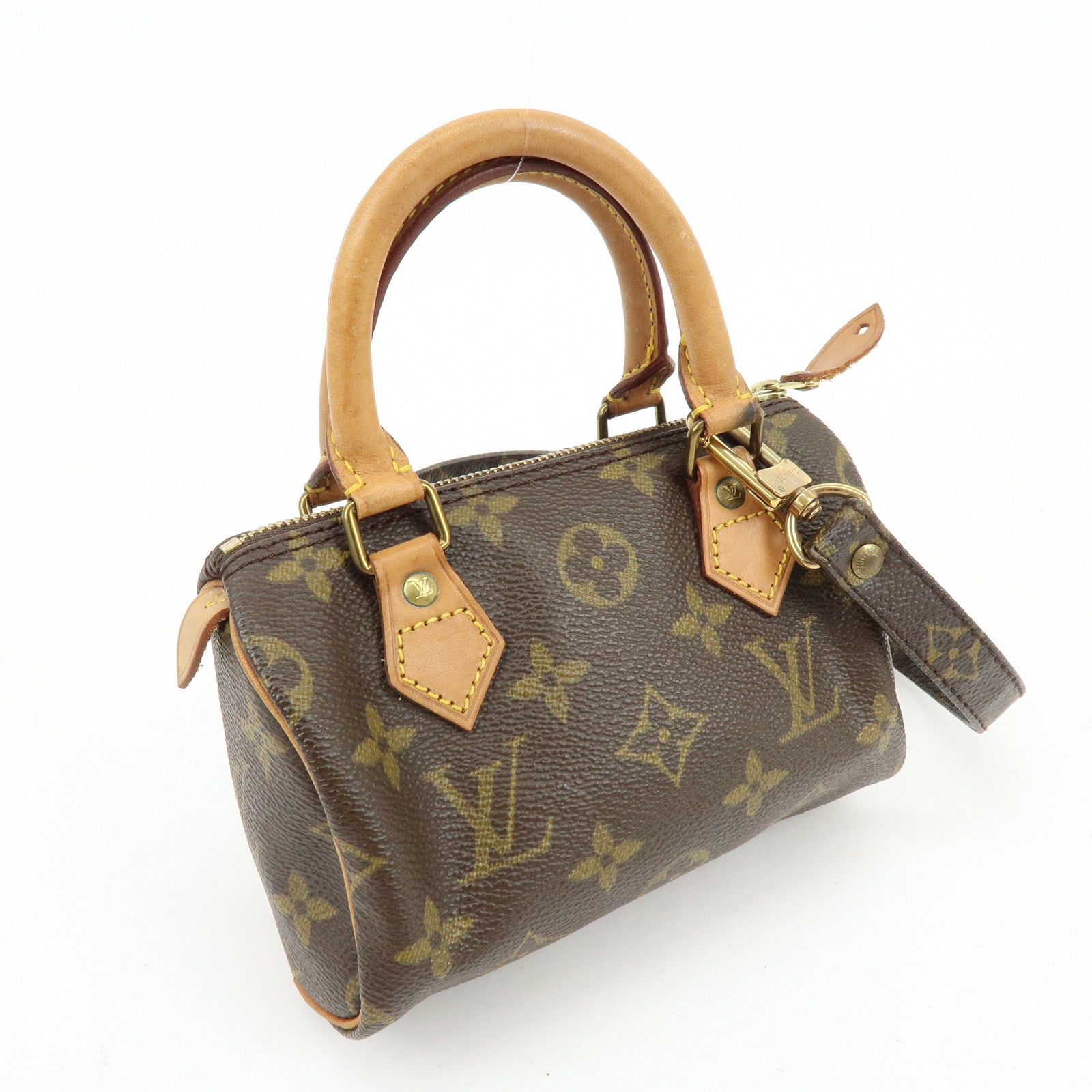 Louis Vuitton Monogram Mini Speedy Hand Bag and Strap Brown M41534 Lot