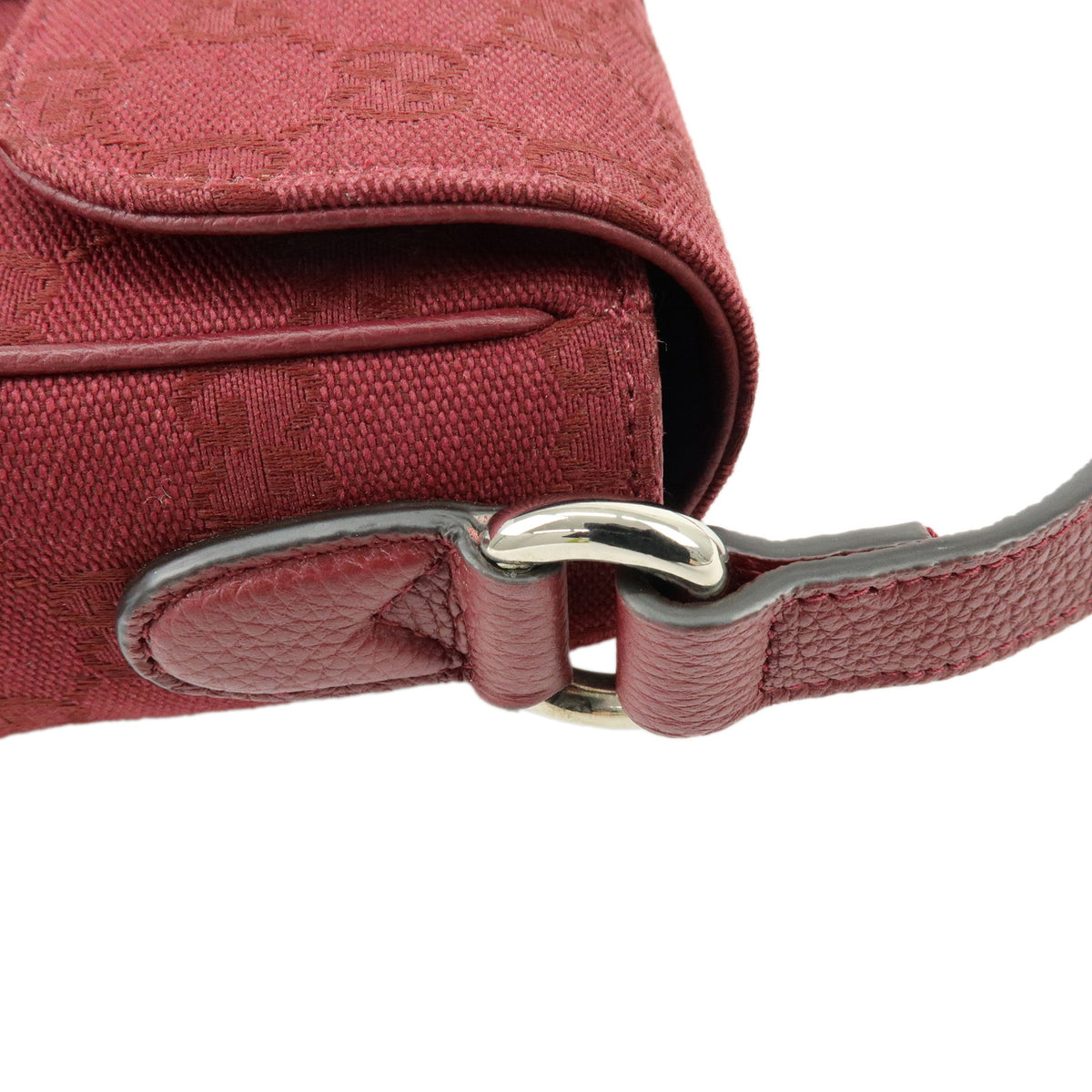 GUCCI Sherry GG Canvas Leather Shoulder Crossbody Bag Bordeaux 802100