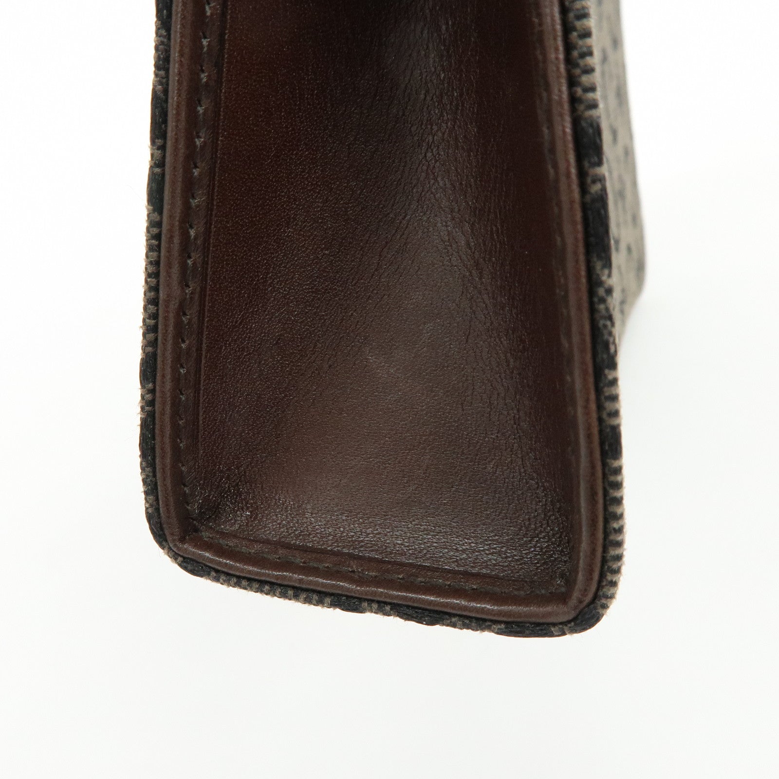 CELINE C Macadam Canvas Mini Cosmetic Pouch Makeup Bag Brown