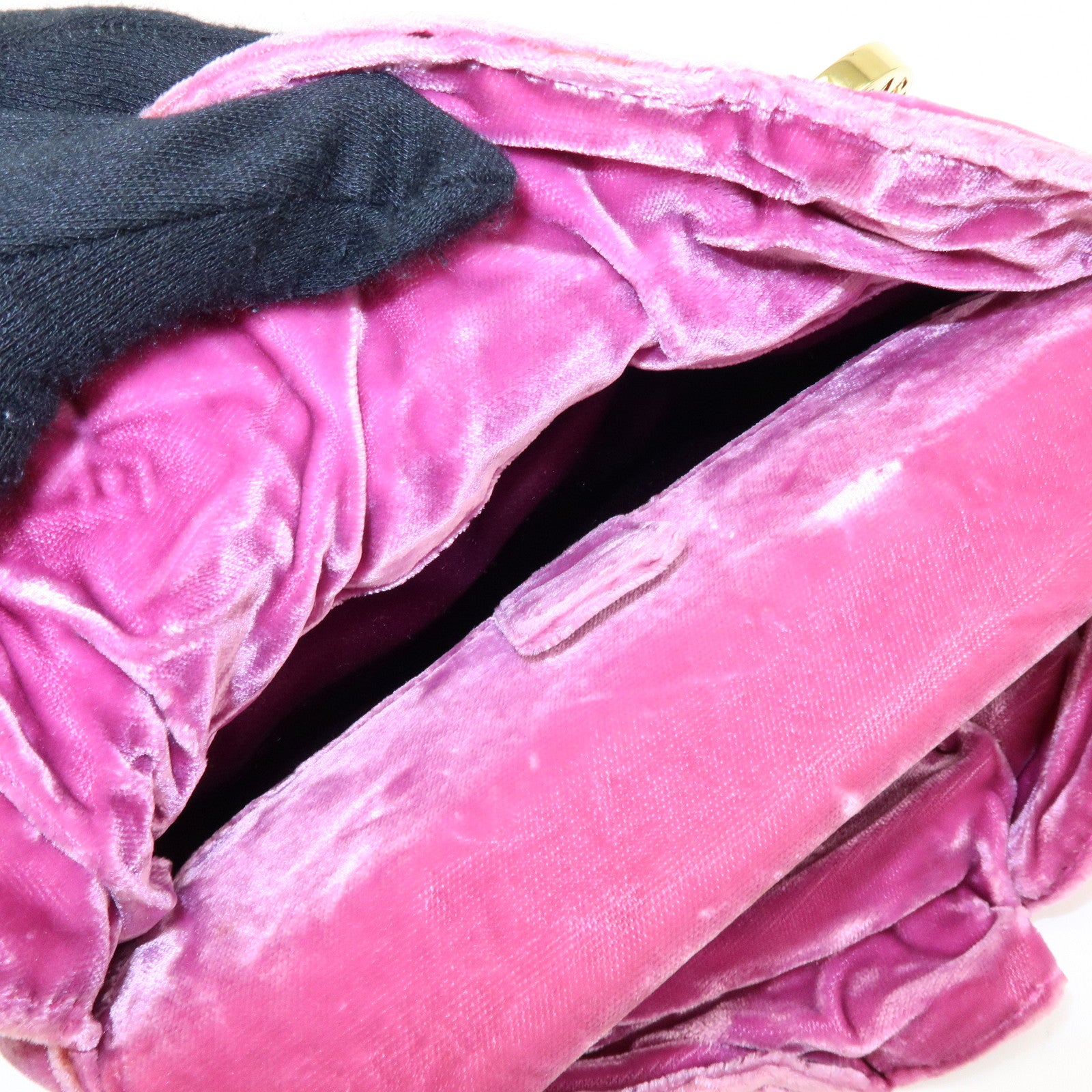 BVLGARI BVLGARI Velour Mini Clutch Bag Clutch Purse Pink