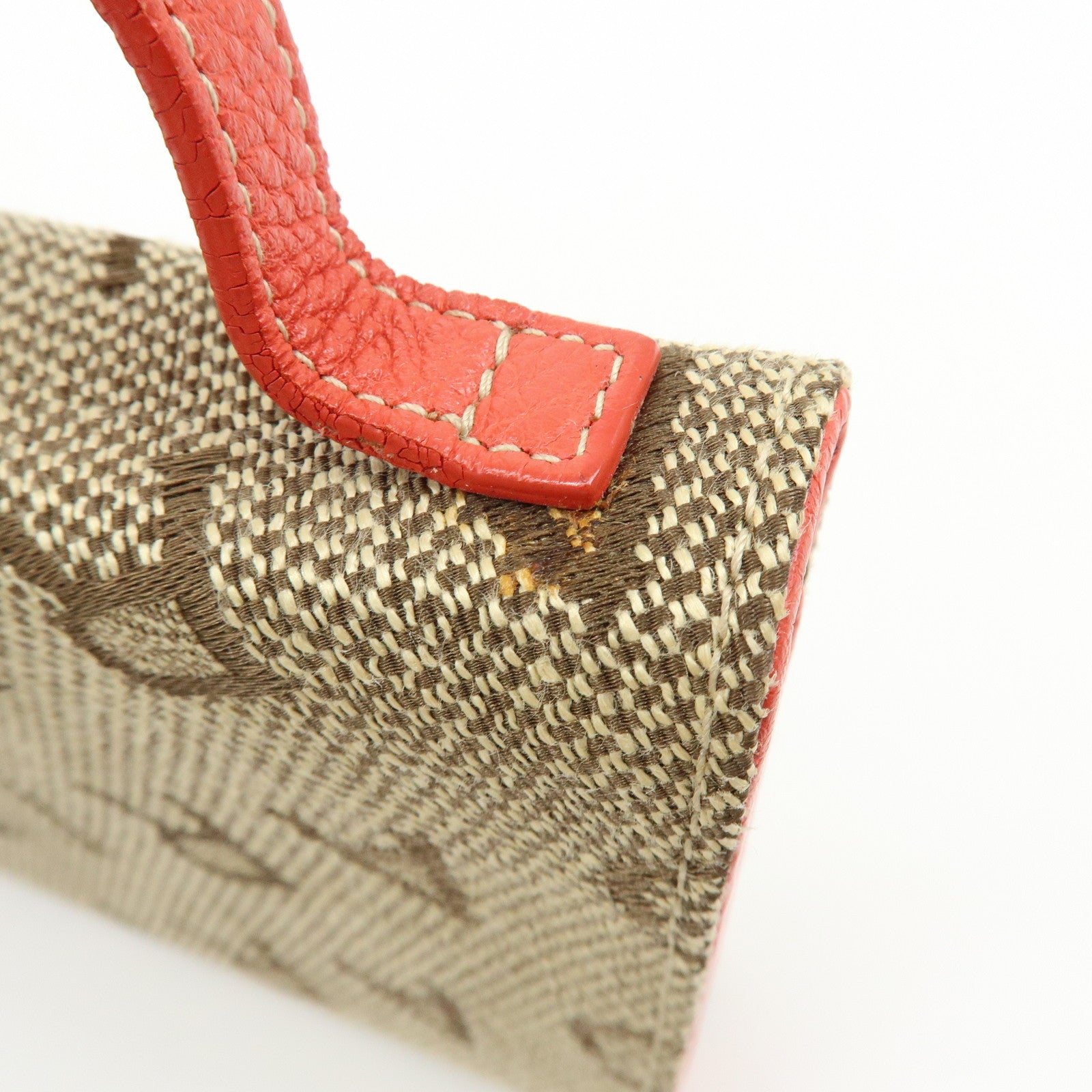 BVLGARI Logomania Jacquard Leather Bi-fold Long Wallet 2Way Bag Beige