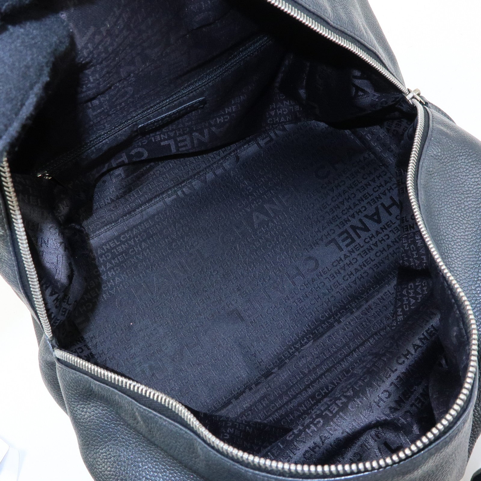 CHANEL COCO Mark Calf Leather Hand Bag Tote Bag Black