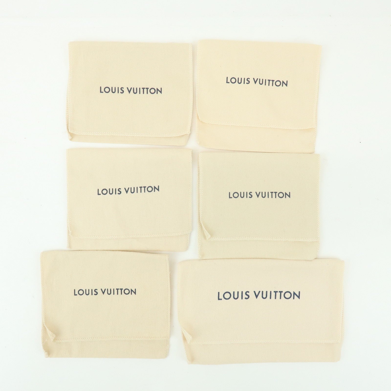 Loiuis Vuitton Set Of 30 Dust Bag Flap Style Beige for small items