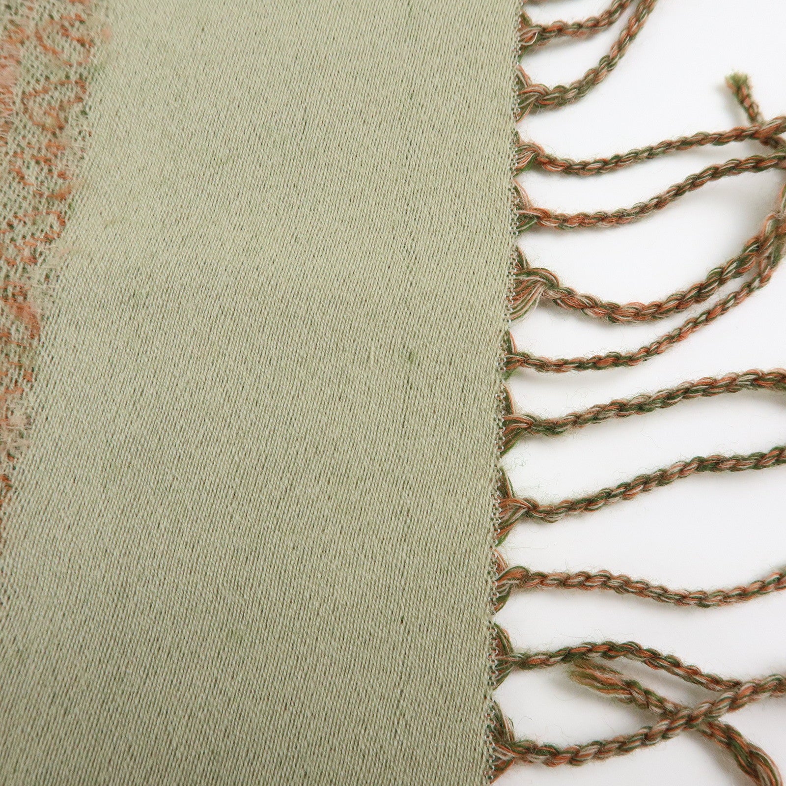 Christian Dior Wool 100% Scarf Paisley Stole Green Coral