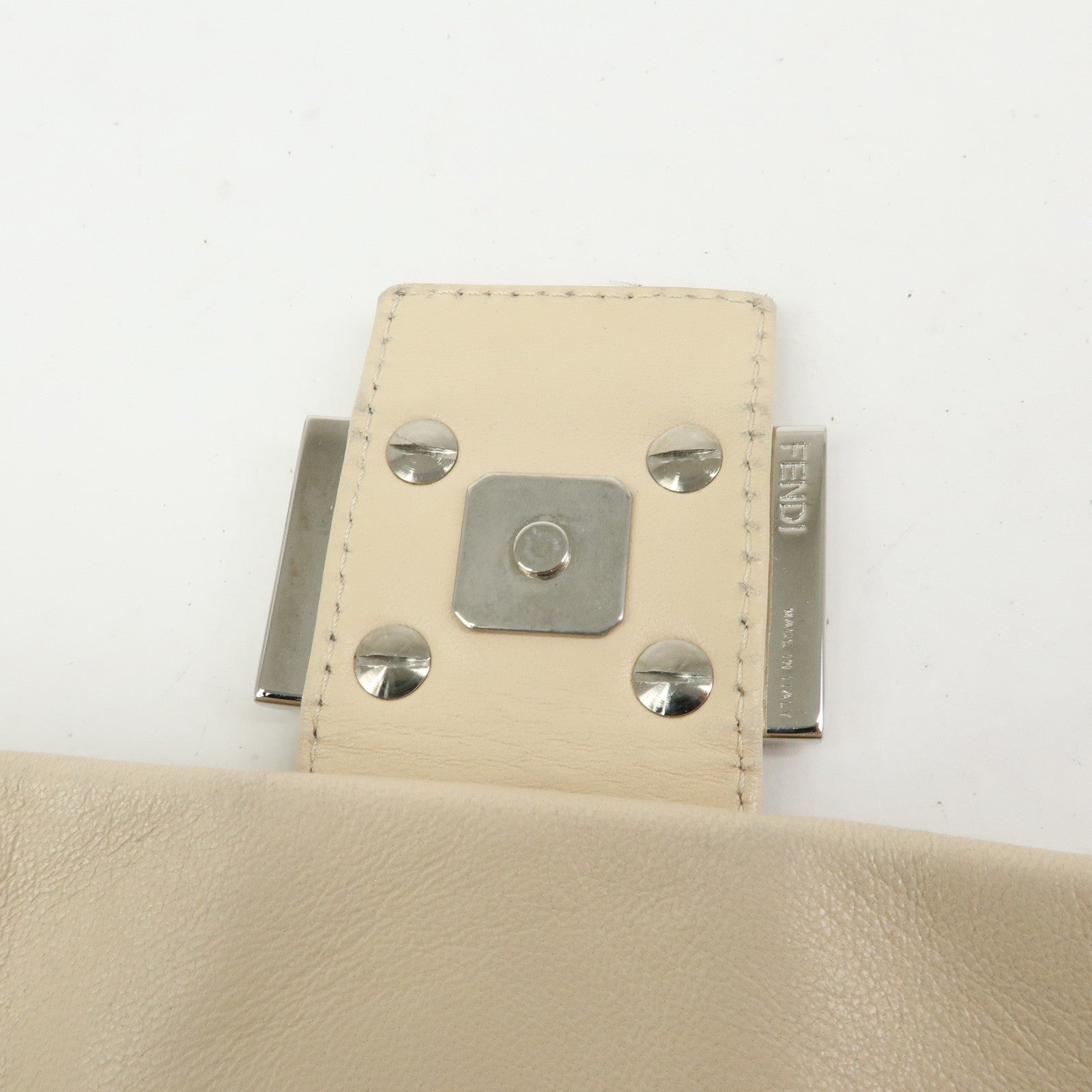 FENDI Mamma Baguette Nappa Leather Shoulder Bag Hand Bag Ivory