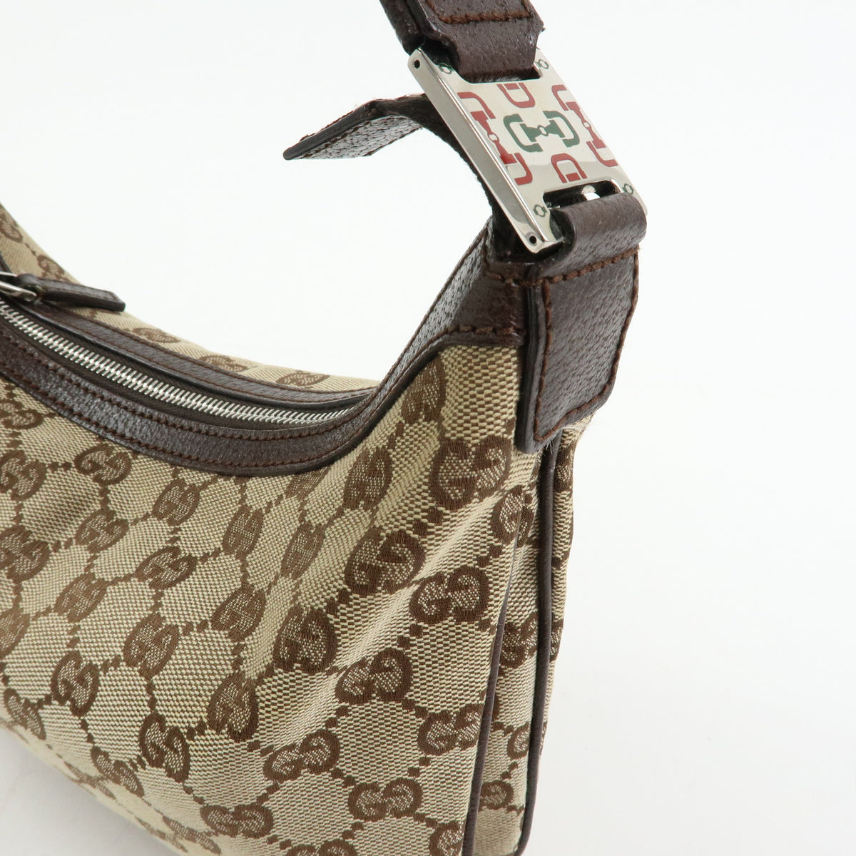 GUCCI Sherry GG Canvas Leather Shoulder Bag Hand Bag Brown 145812