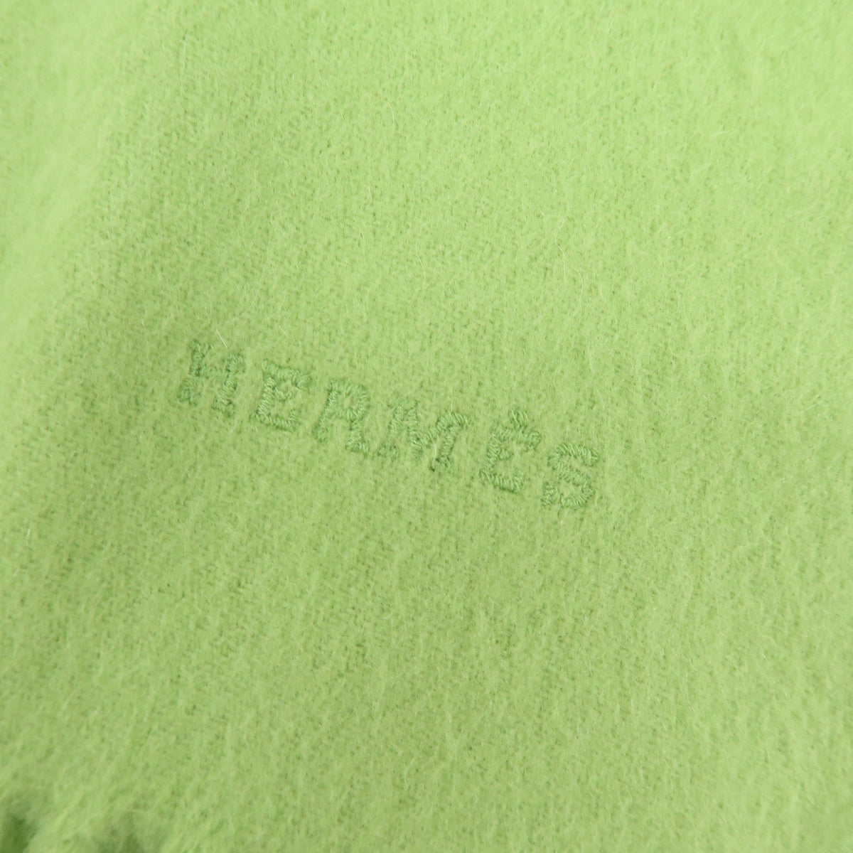 HERMES Cashmere 100% Scarf Shawl Stole Light Green