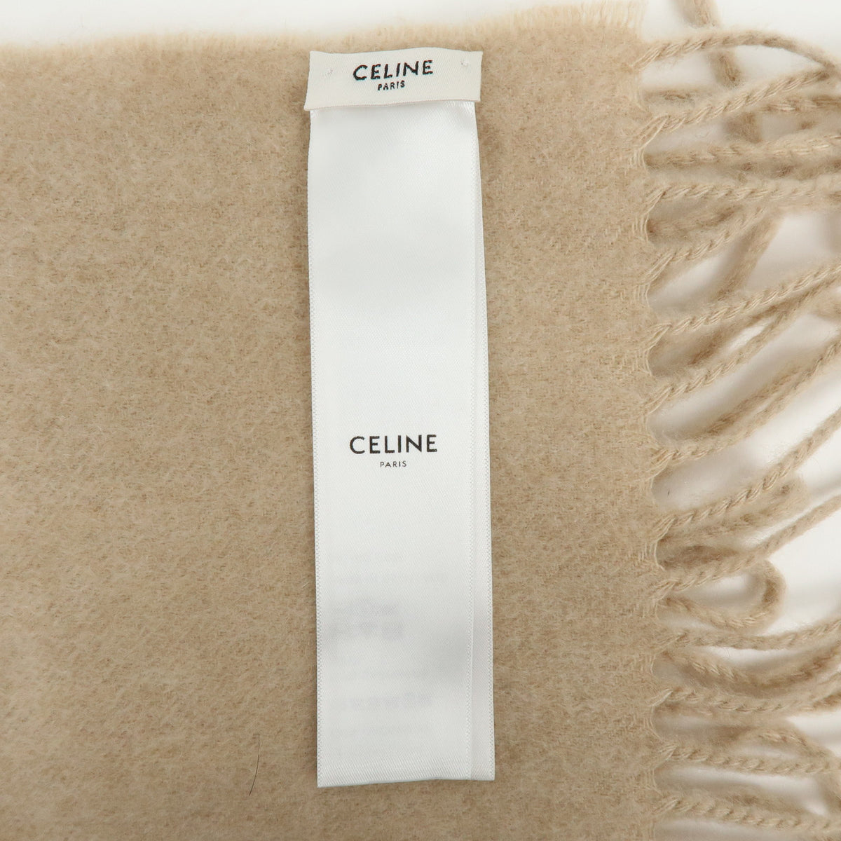 CELINE Cashmere 100% Scarf Stole Natural