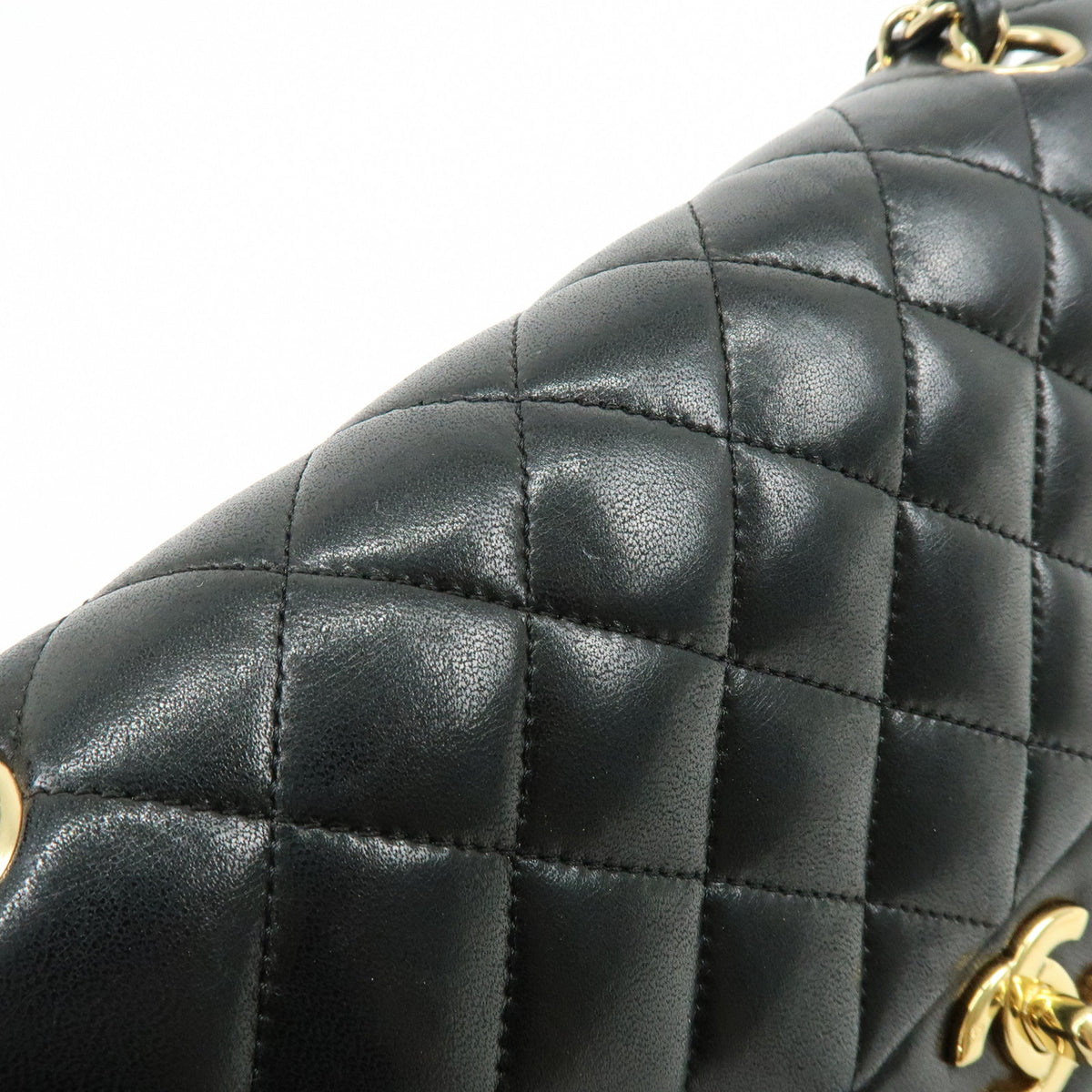 CHANEL Matelasse 25 Double Flap Lamb Skin Chain Shoulder Bag A01112