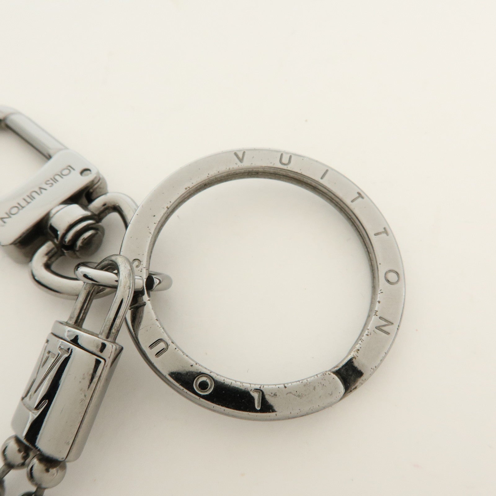 Louis Vuitton Monogram Eclips Porte Cles Tab ID Metal Key Chain M63618