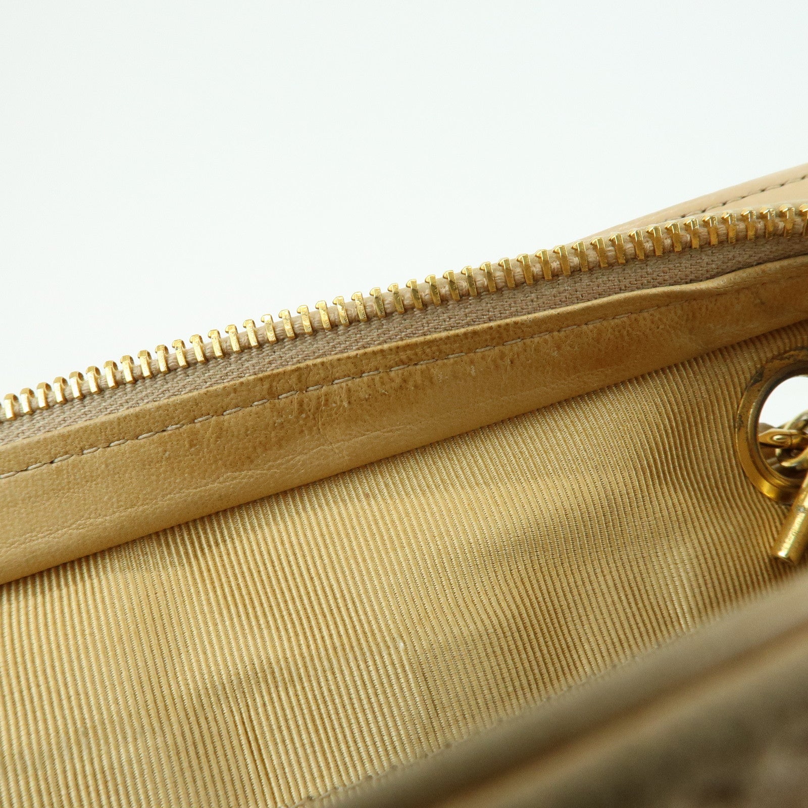 CHANEL COCO Mark Lamb Skin Chain Shoulder Bag Tote Bag Beige Gold