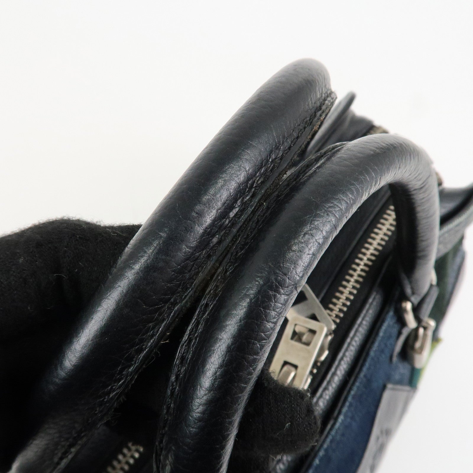 LOEWE Amazona 35 Anagram Denim Leather Junya Watanabe Hand Bag Used