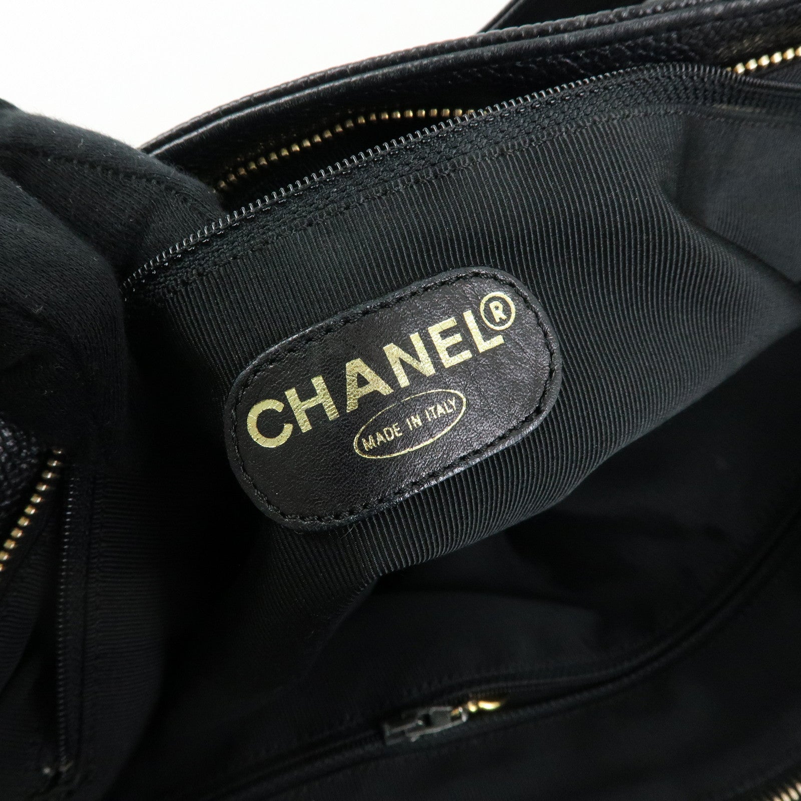 CHANEL COCO Mark Caviarskin Shoulder Bag Tote Bag Black
