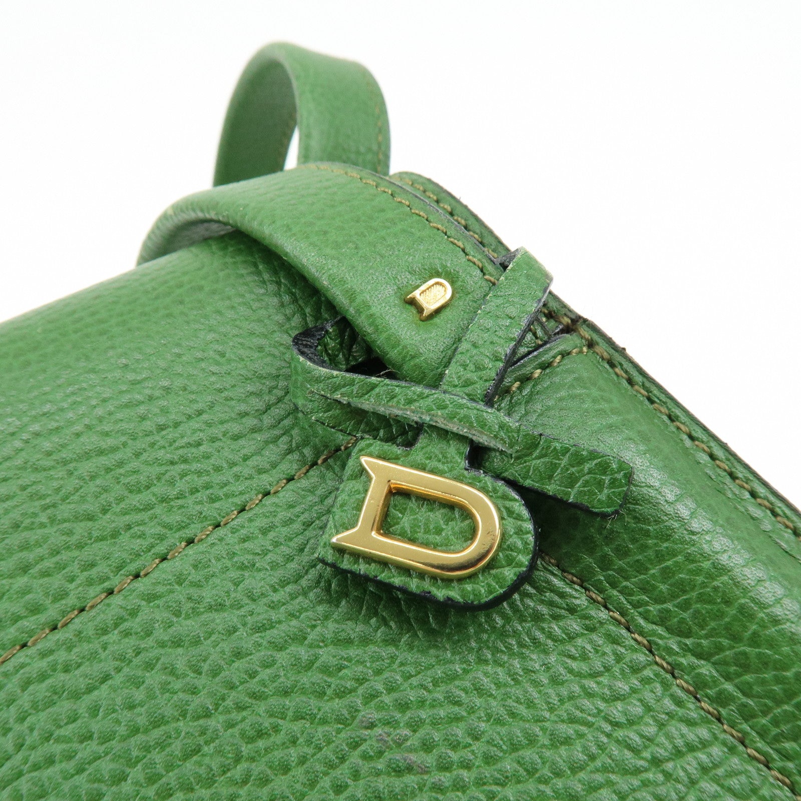 DELVAUX Louise Leather Shoulder Bag Hand Bag Green