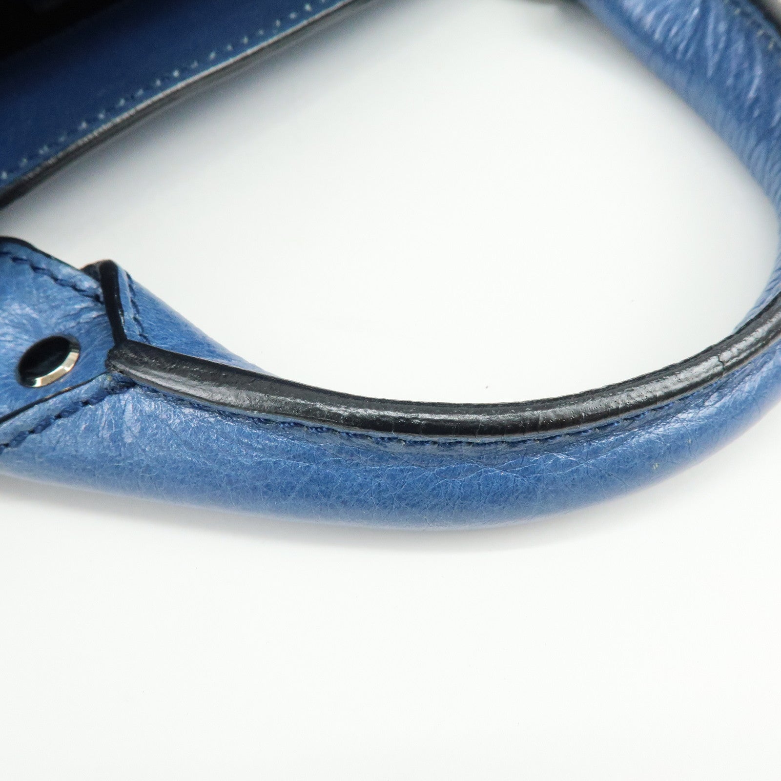 CELINE Logo Leather Boogie Bag Hand Bag Horse Bag Charm Blue