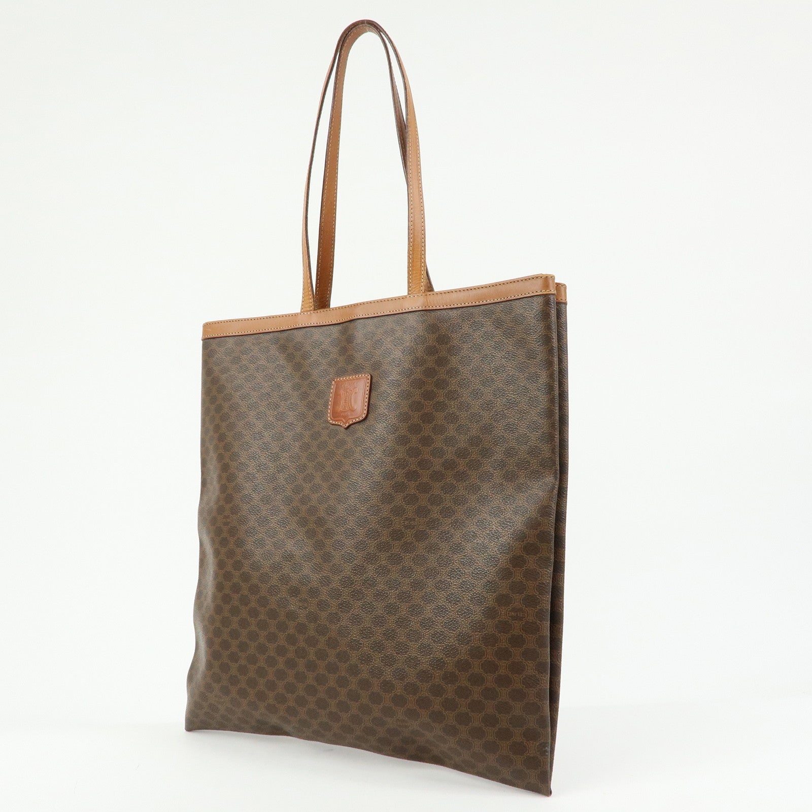 CELINE Macadam PVC Leather Tote Bag Shoulder Bag Brown