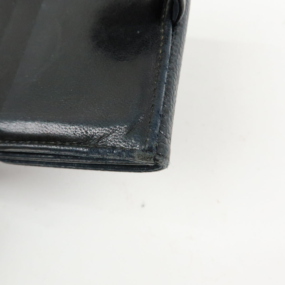 CHANEL COCO Mark Caviarskin Compact W Hook Wallet Black