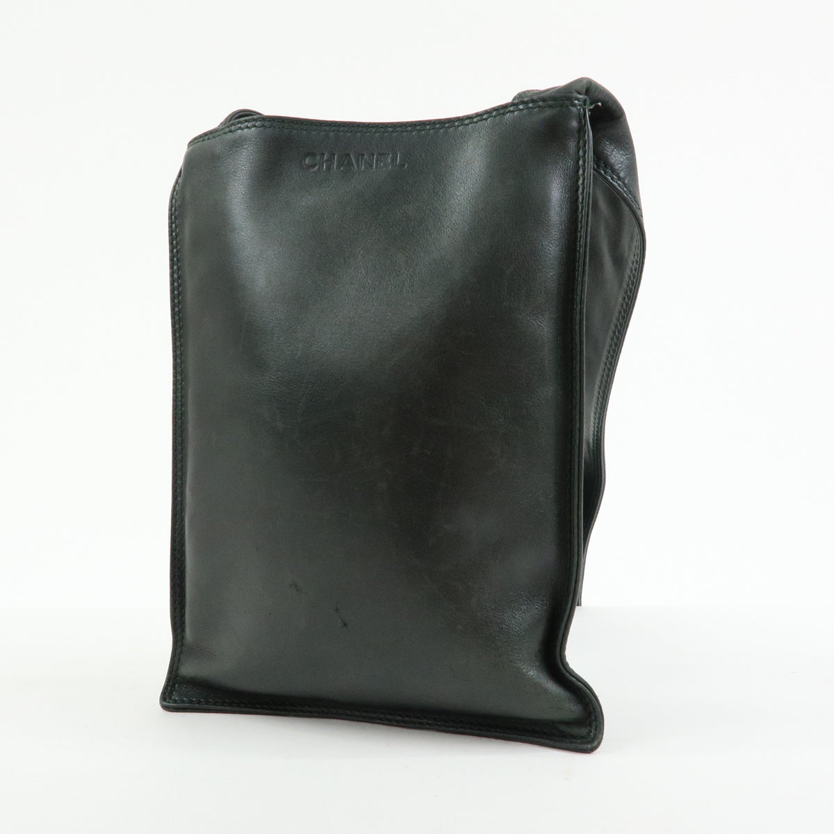 CHANEL Lamb Skin Shoulder Bag Crossbody Bag Black