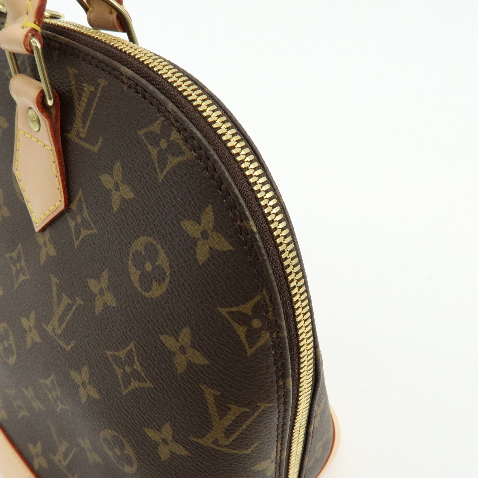 Louis Vuitton Monogram Alma PM Canvas Leather Hand Bag Brown M51130