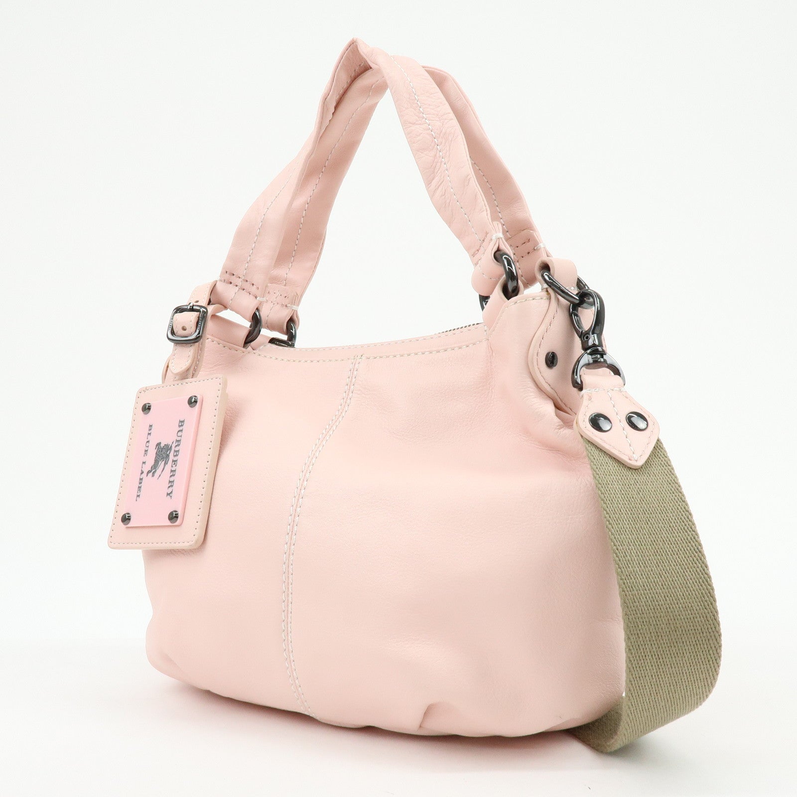 BURBERRY Blue Label Reversible Canvas Leather Shoulder Crossbody Bag