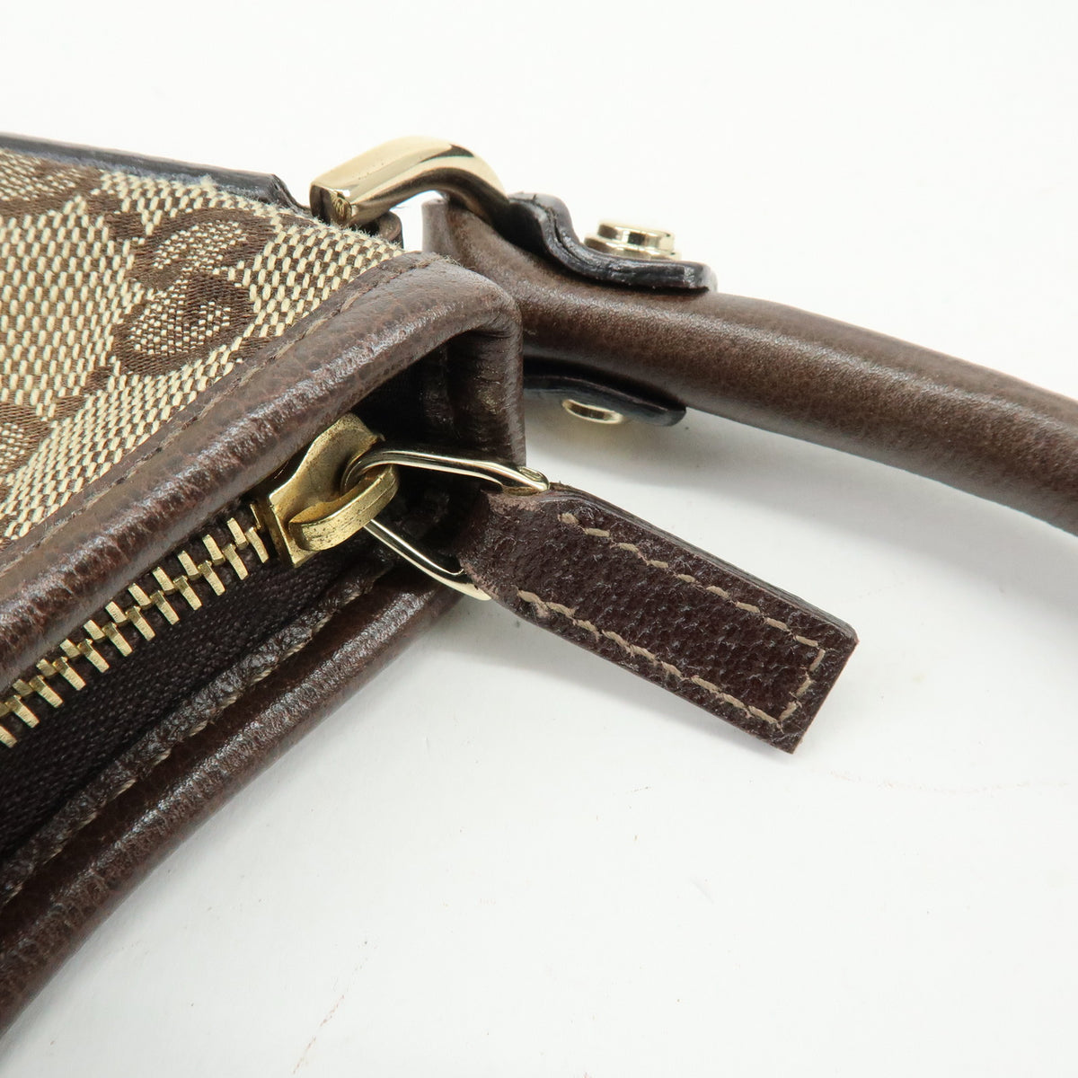 GUCCI Abbey GG Canvas Leather Shoulder Bag Hand Bag Beige Brown 130738