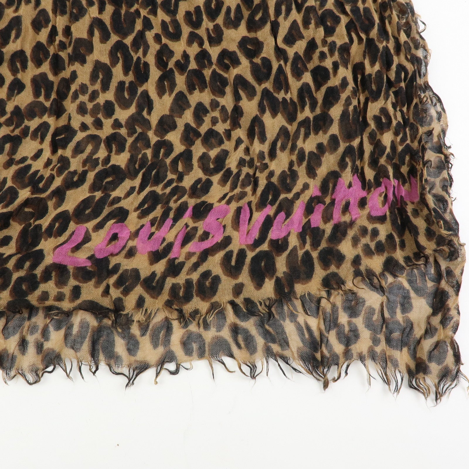 Louis Vuitton Etole Cashmere Silk Scarf Leopard Brown M72215