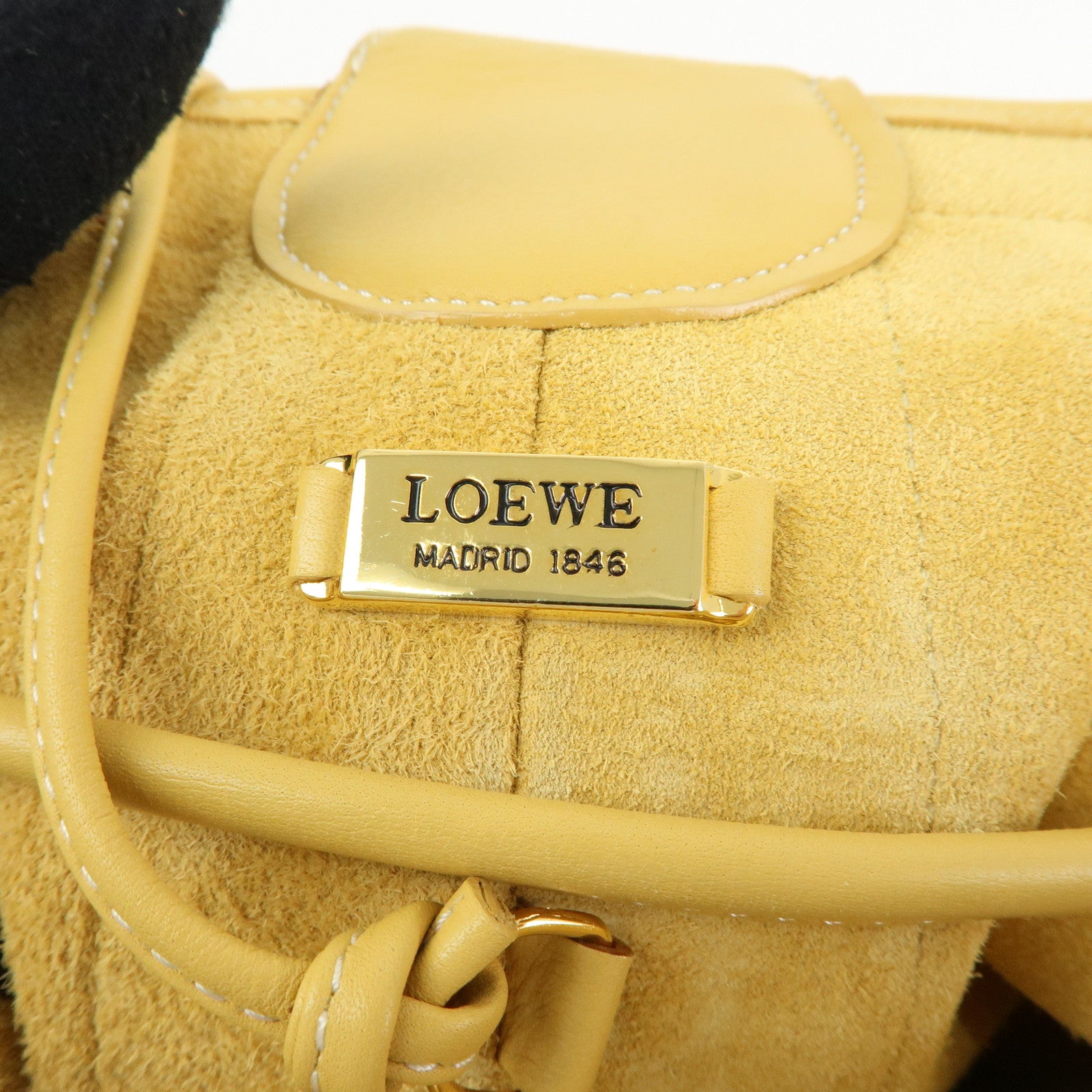 LOEWE Anton Anagram Leather Shoulder Bag Backpack and Pouch Yellow