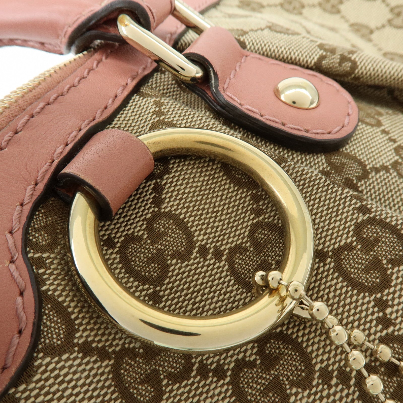 GUCCI Sukey GG Canvas Leather 2Way  Shoulder Bag Pink 247902