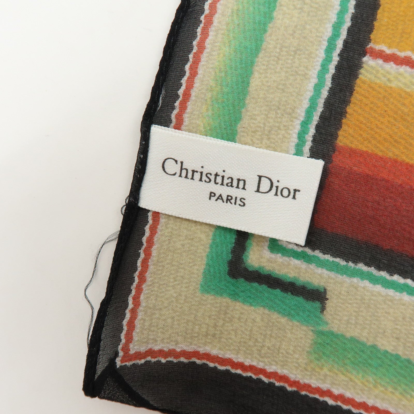 Christian Dior Set of 2 Silk 100% Scarf Tribal Print Multicolor