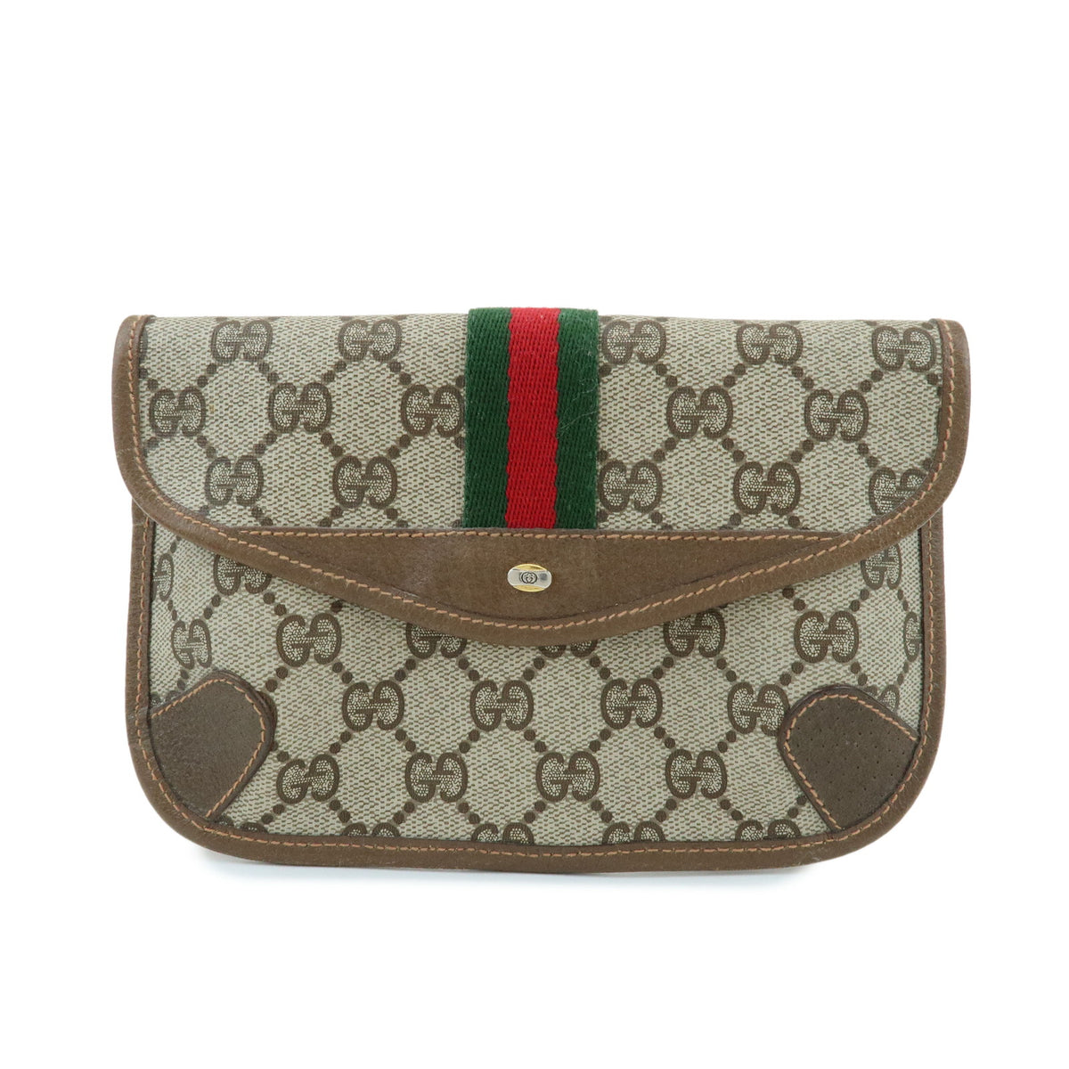 GUCCI Sherry Old Gucci GG Supreme Leather Clutch Bag Pouch 89・01・021