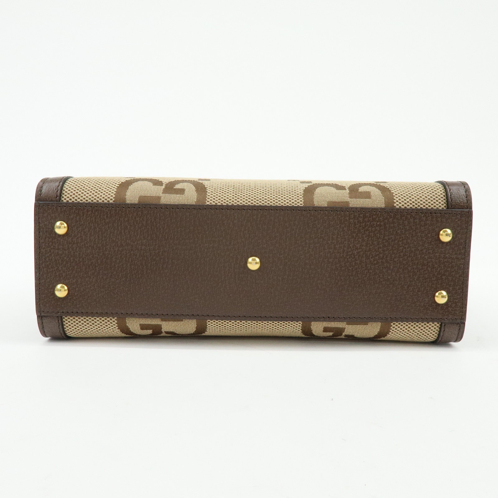 GUCCI Bamboo Double G Diana Jumbo GG Canvas 2Way Bag Tote Bag 660195