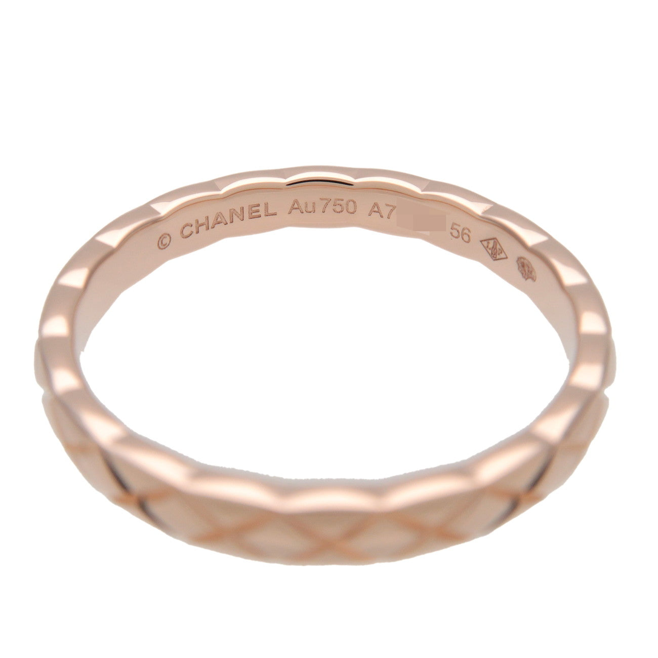 CHANEL COCO Crush Ring Mini K18 750PG Rose Gold #56 US 7.5 EU 56 J11785