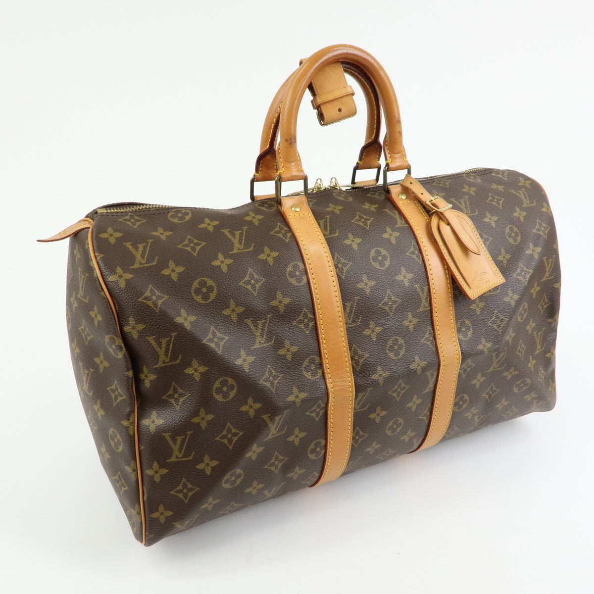 Louis Vuitton Monogram Keep All 45 Boston Bag Brown M41428
