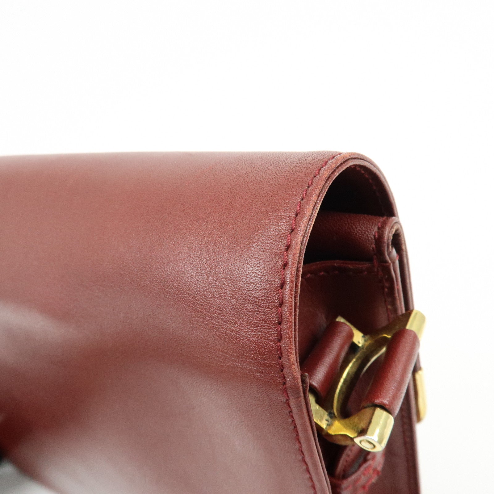 Cartier Must de Cartier Leather Double Flap Shoulder Bag Boudreaux