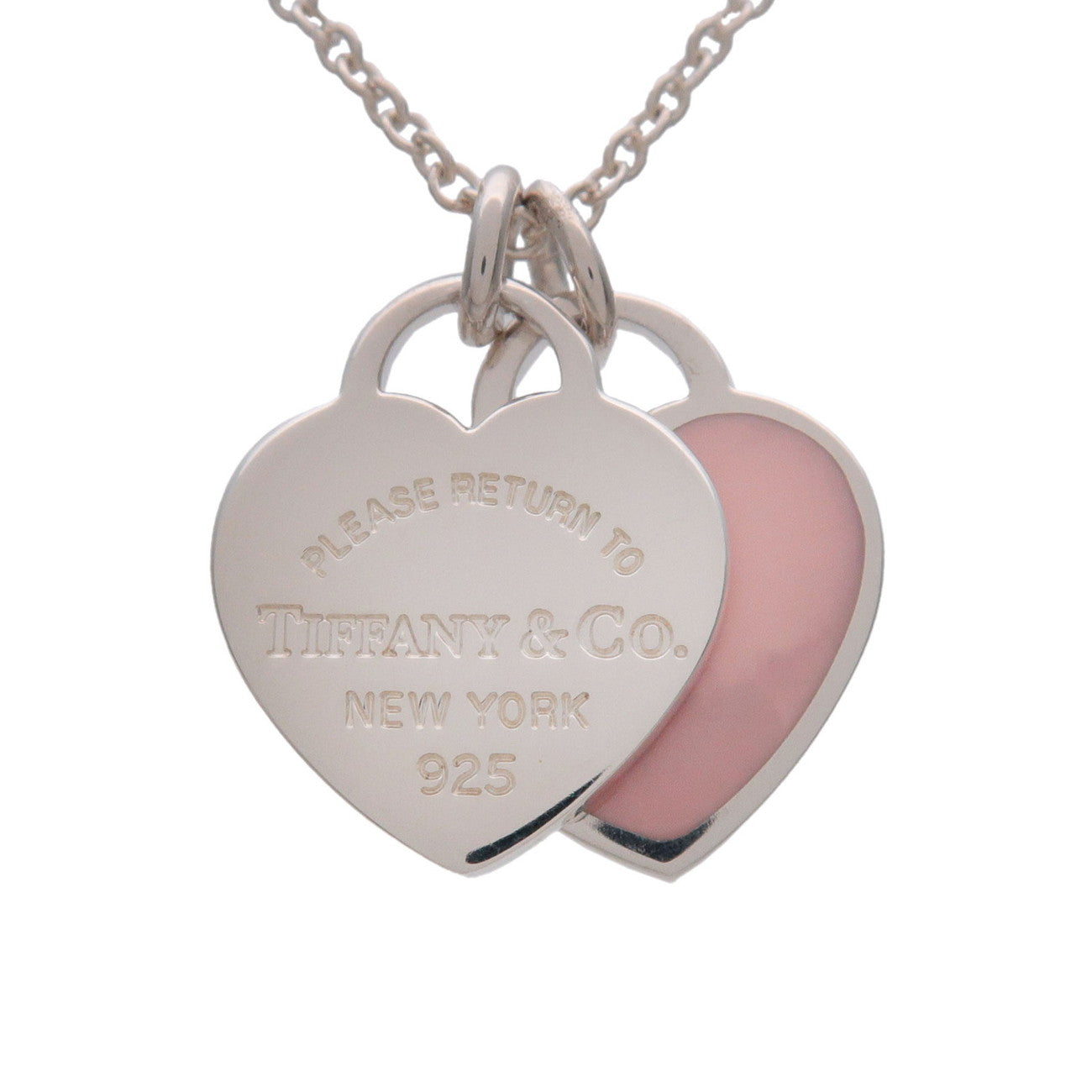 Tiffany & Co Return to Tiffany Mini Double Heart Tag Necklace SV925